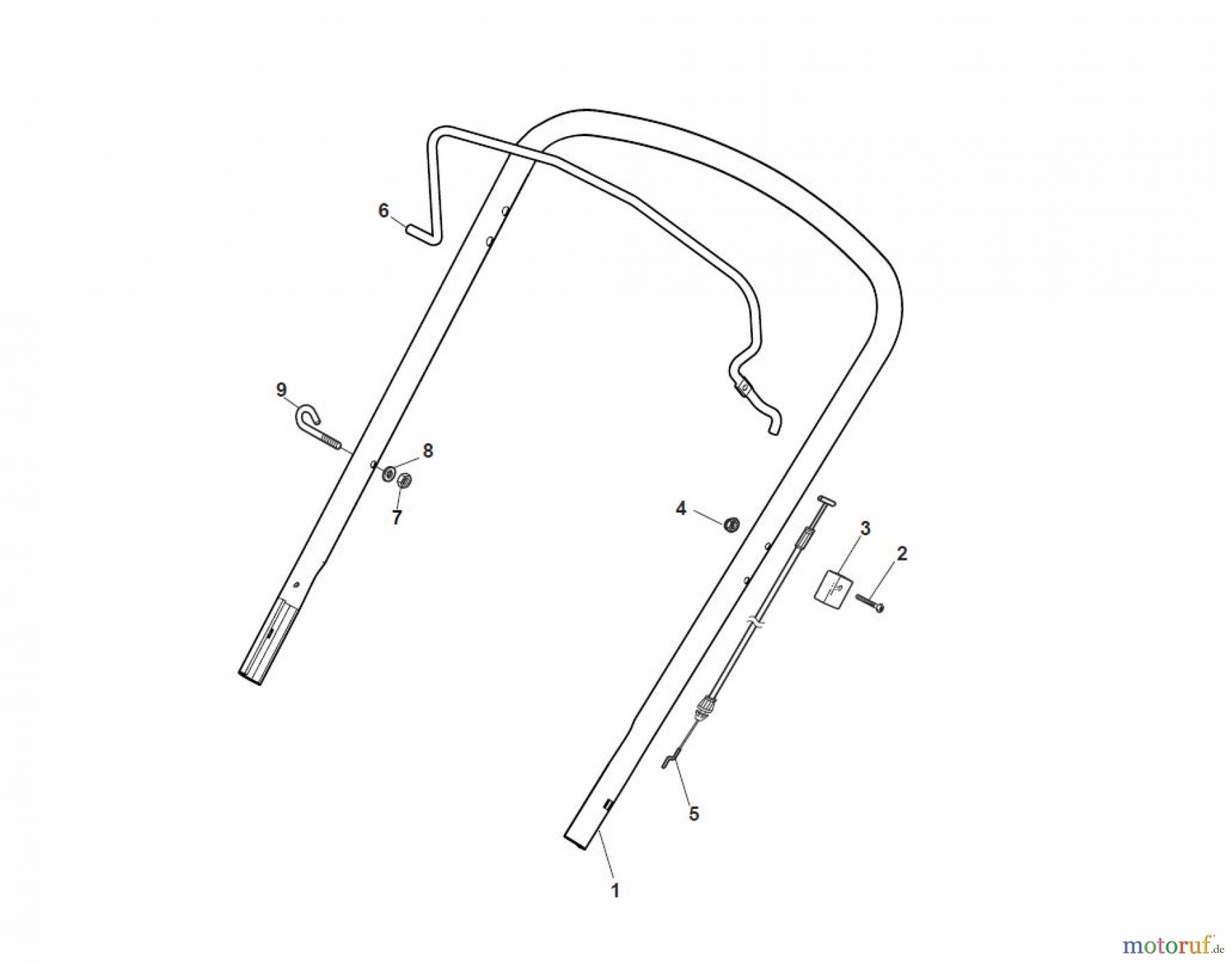 Global Garden Products GGP Rasenmäher Baujahr 2017 Benzin Ohne Antrieb 2017 CR-CS 434 W Handle, Upper Part