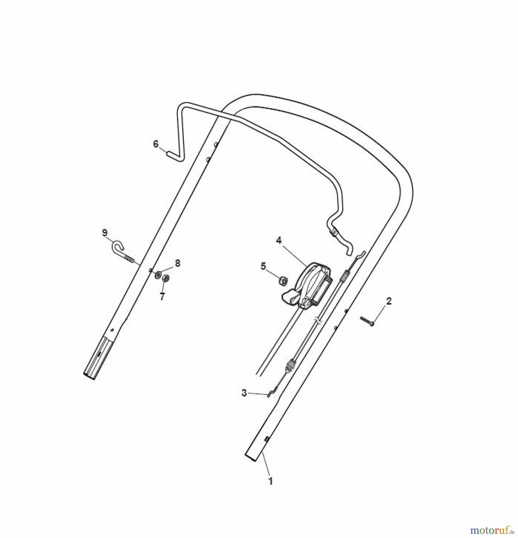 Global Garden Products GGP Rasenmäher Baujahr 2017 Benzin Ohne Antrieb 2017 CR-CS 434 W Handle, Upper Part