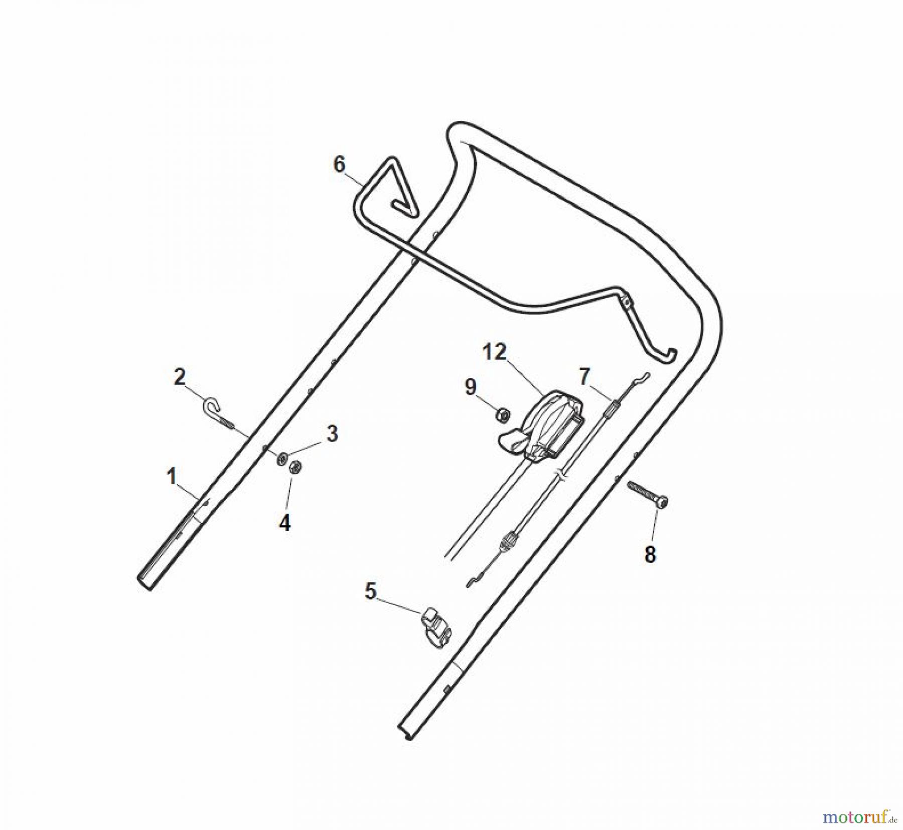 Global Garden Products GGP Rasenmäher Baujahr 2017 Benzin Ohne Antrieb 2017 CRL-CSL 484 W - CRL-CSL 484 WQ Handle, Upper Part