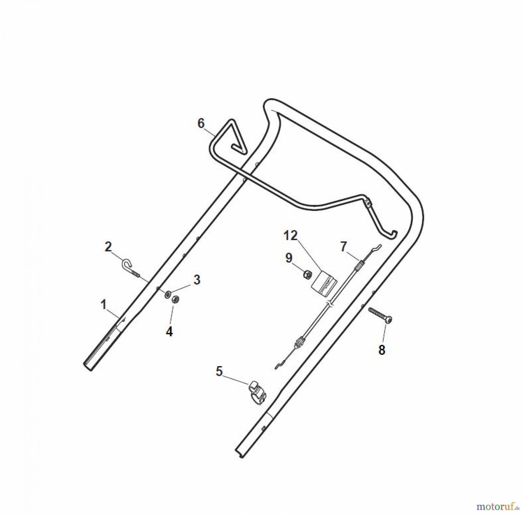 Global Garden Products GGP Rasenmäher Baujahr 2017 Benzin Ohne Antrieb 2017 CRL-CSL 484 W - CRL-CSL 484 WQ Handle, Upper Part