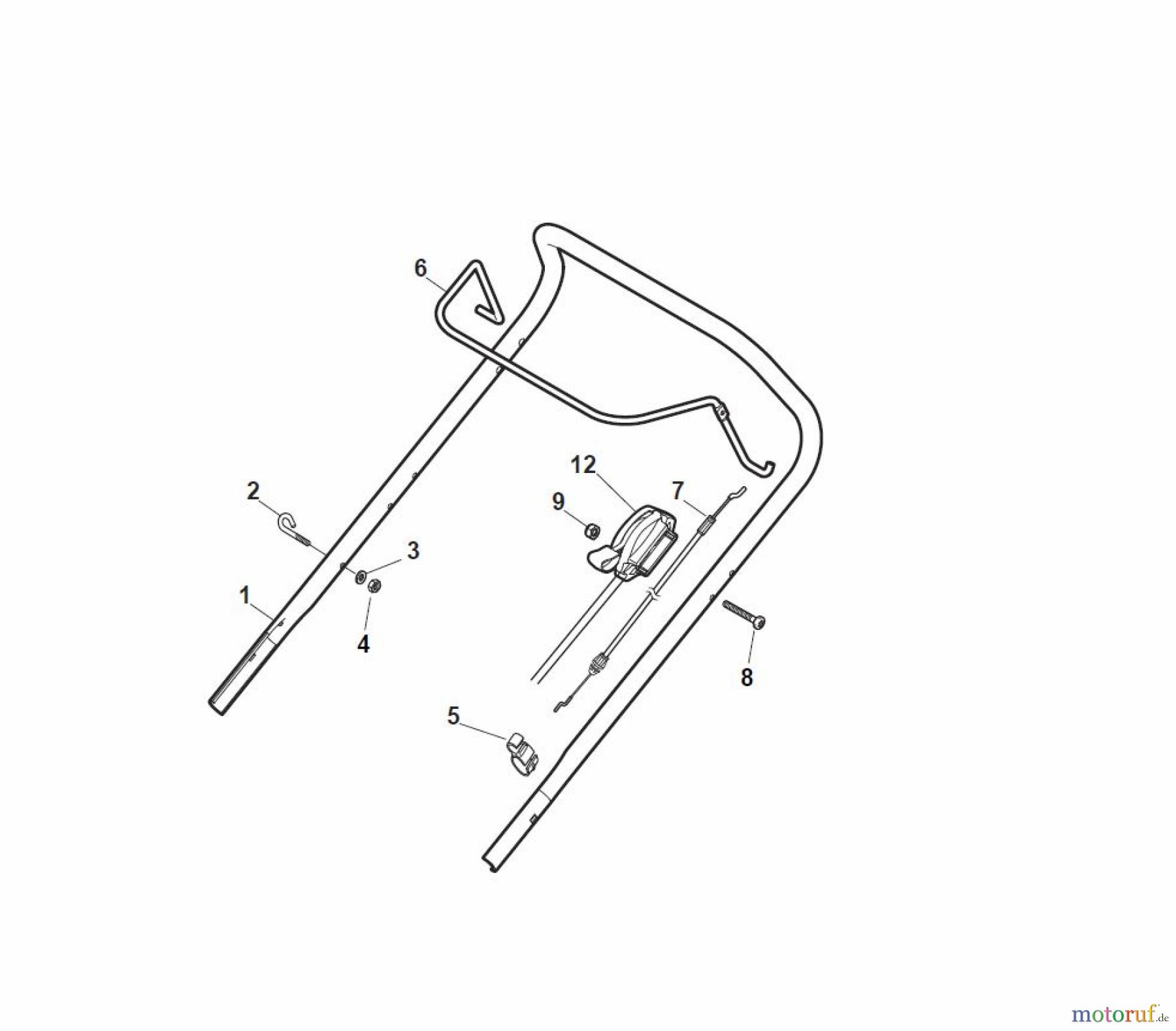 Global Garden Products GGP Rasenmäher Baujahr 2017 Benzin Ohne Antrieb 2017 ES 464 Handle, Upper Part