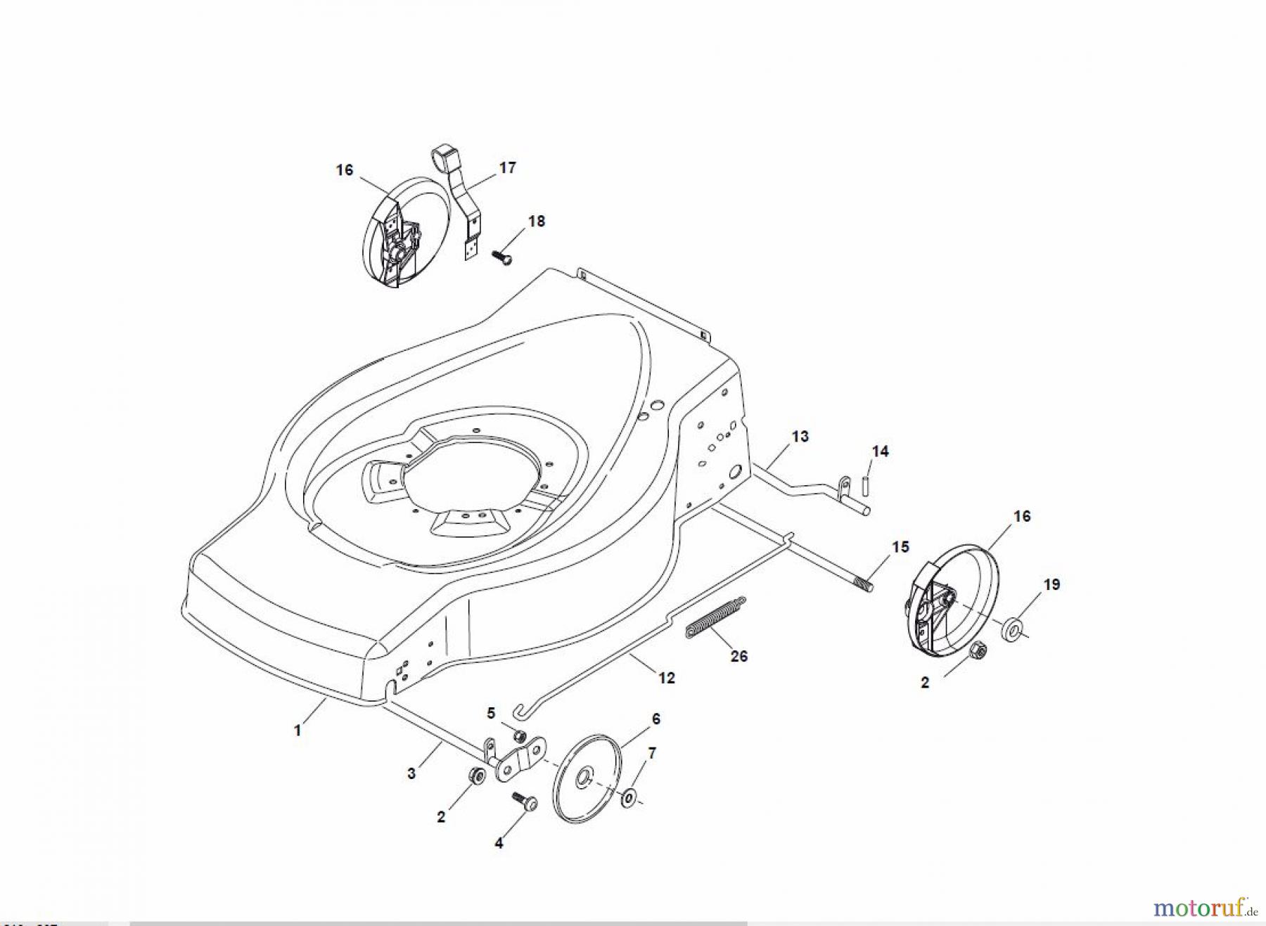 Global Garden Products GGP Rasenmäher Baujahr 2017 Benzin Ohne Antrieb 2017 ESL 464 Deck And Height Adjusting