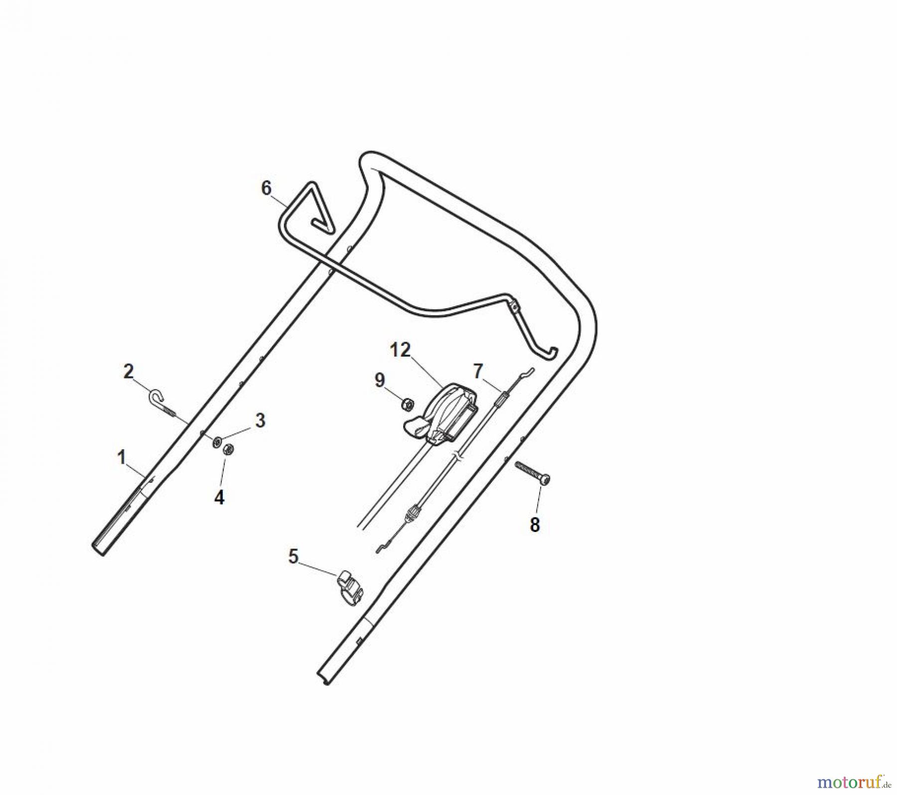 Global Garden Products GGP Rasenmäher Baujahr 2017 Benzin Ohne Antrieb 2017 ESL 464 Handle, Upper Part