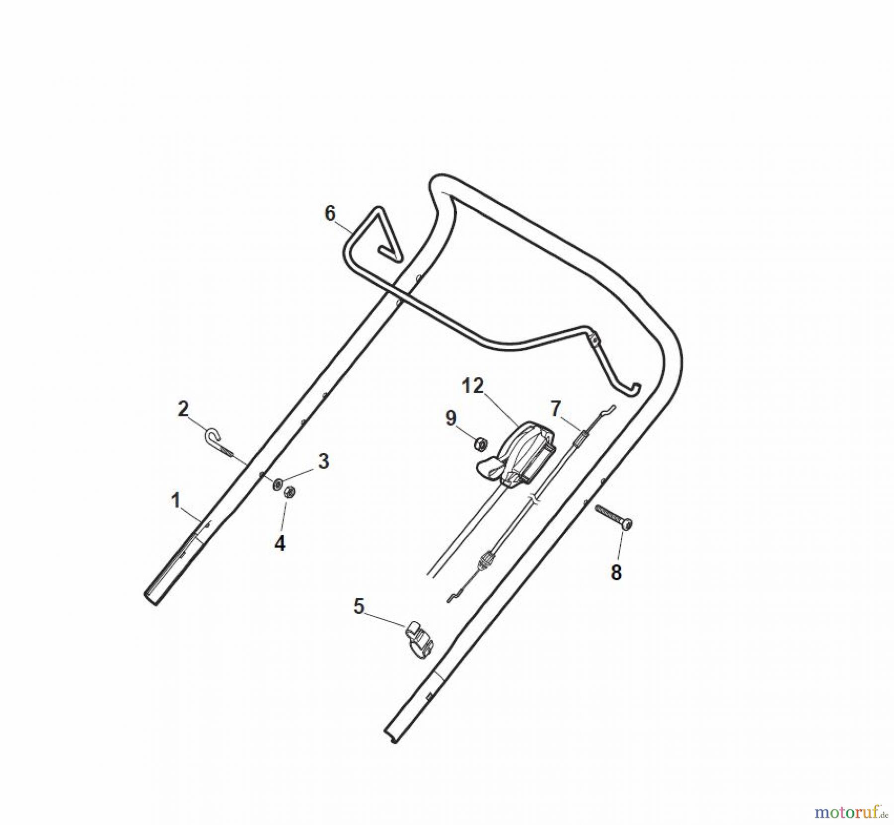 Global Garden Products GGP Rasenmäher Baujahr 2017 Benzin Ohne Antrieb 2017 ESL 534 Handle, Upper Part