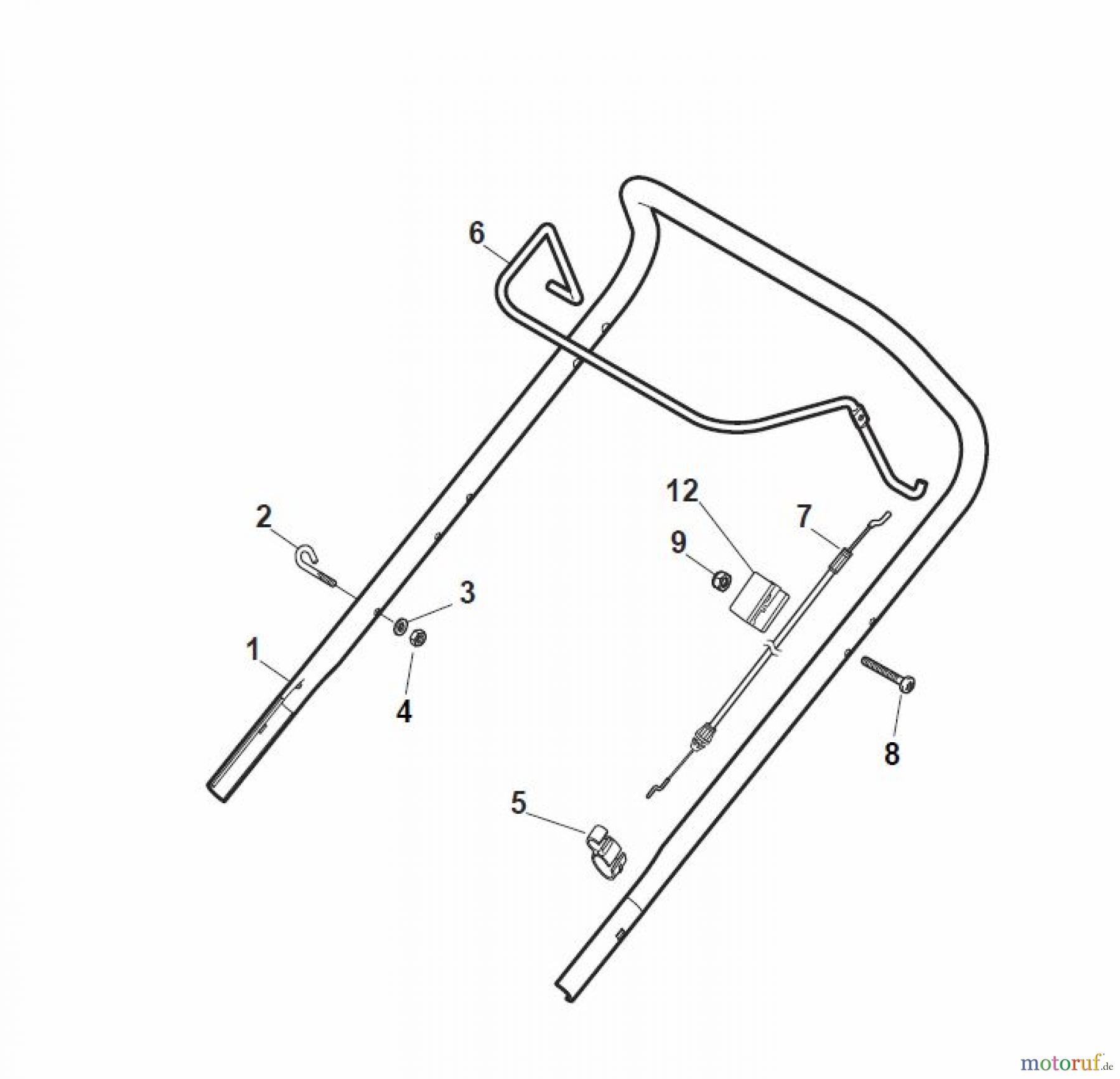 Global Garden Products GGP Rasenmäher Baujahr 2017 Benzin Ohne Antrieb 2017 MCS 474 Handle, Upper Part