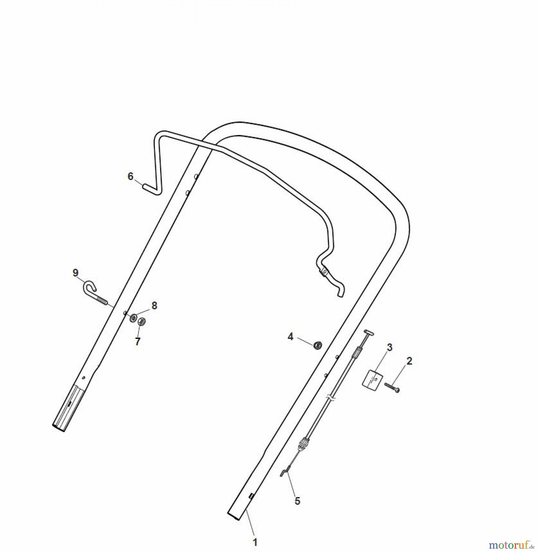 Global Garden Products GGP Rasenmäher Baujahr 2017 Benzin Ohne Antrieb 2017 MCS 474 Handle, Upper Part