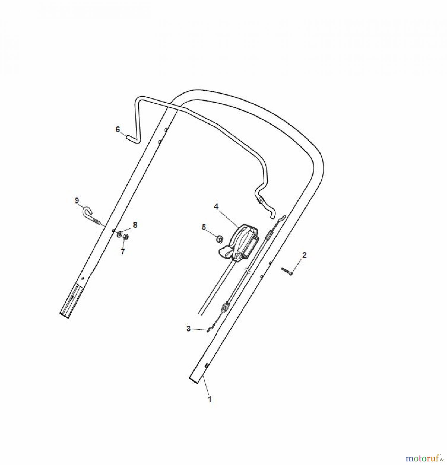 Global Garden Products GGP Rasenmäher Baujahr 2017 Benzin Ohne Antrieb 2017 MCS 474 Handle, Upper Part