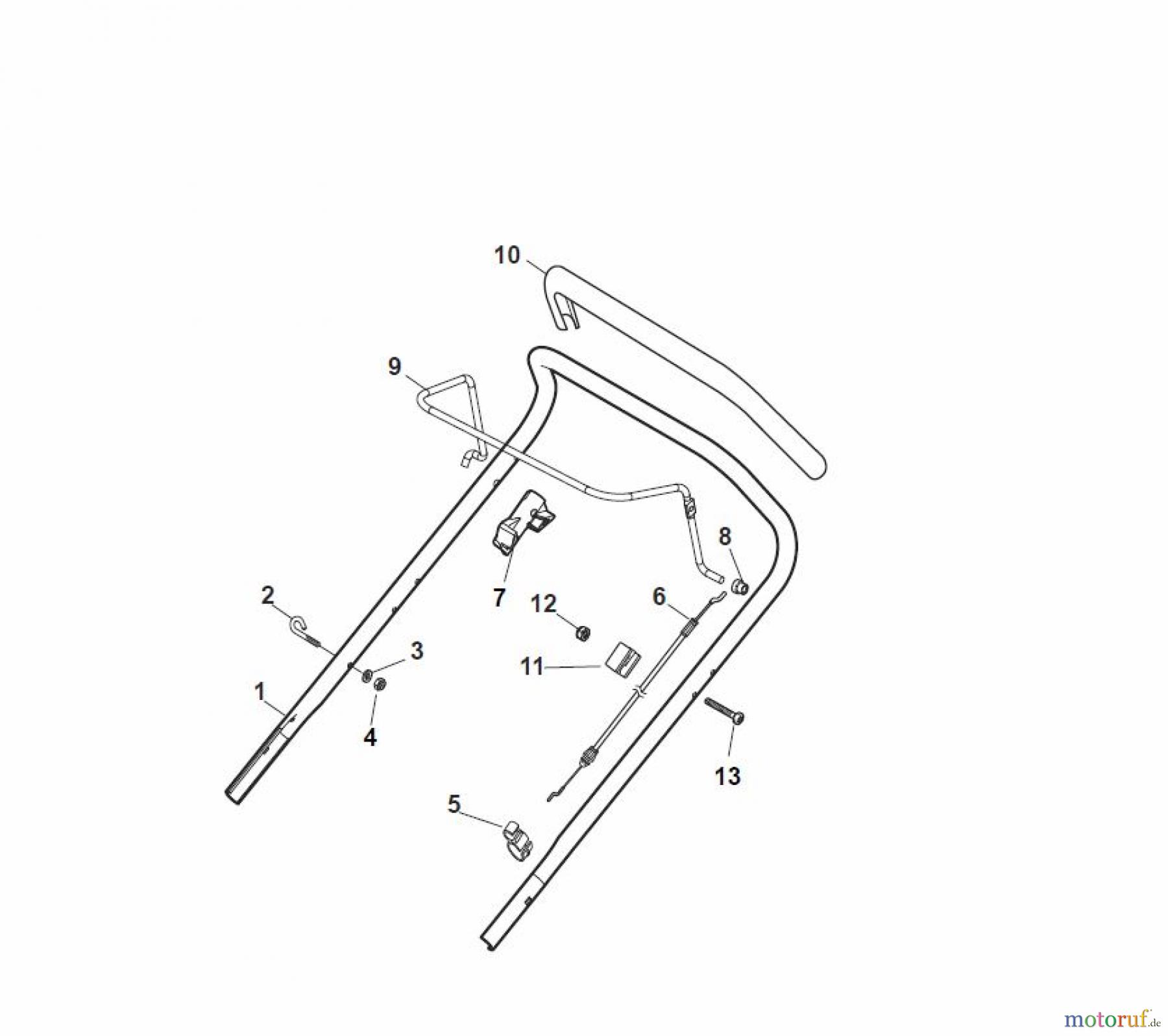  Global Garden Products GGP Rasenmäher Baujahr 2017 Benzin Ohne Antrieb 2017 MCS 504 Handle, Upper Part