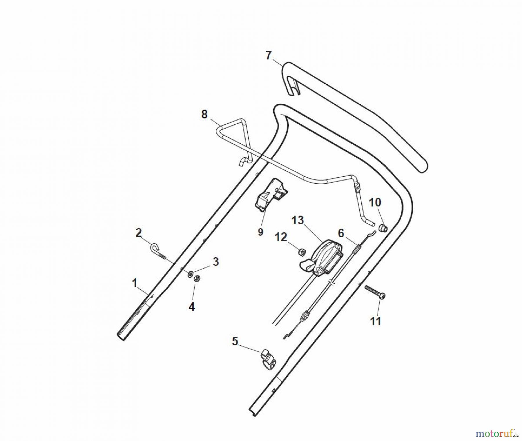 Global Garden Products GGP Rasenmäher Baujahr 2017 Benzin Ohne Antrieb 2017 MCS 504 Handle, Upper Part