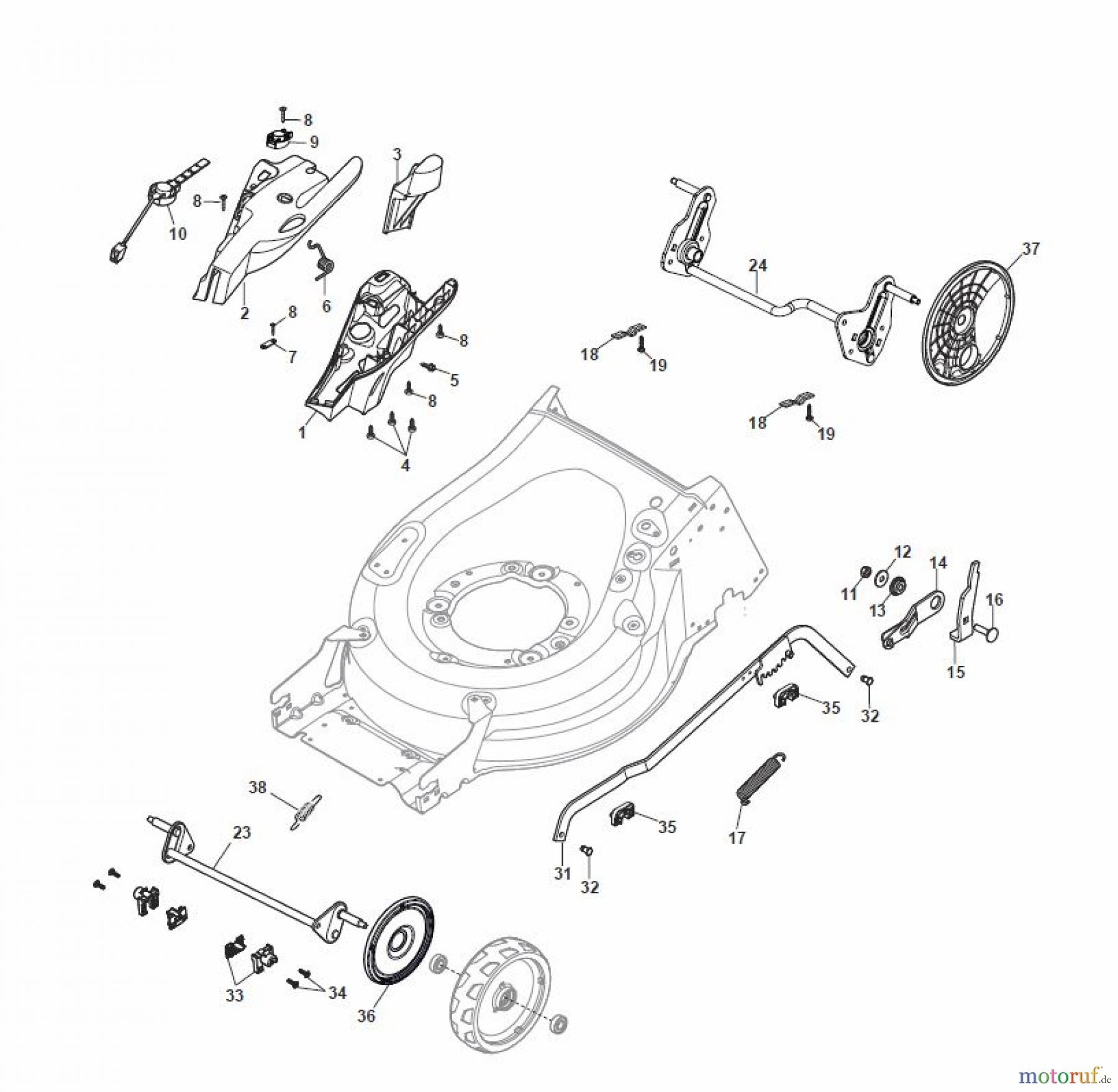 Global Garden Products GGP Rasenmäher Baujahr 2017 Benzin Ohne Antrieb 2017 MP1 504 Deck And Height Adjusting