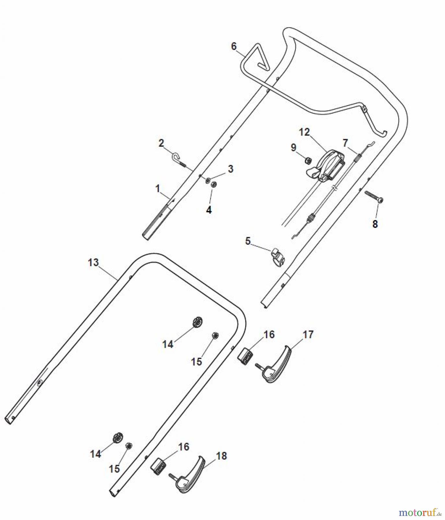 Global Garden Products GGP Rasenmäher Baujahr 2017 Benzin Ohne Antrieb 2017 MP1 504 Handle, Upper Part