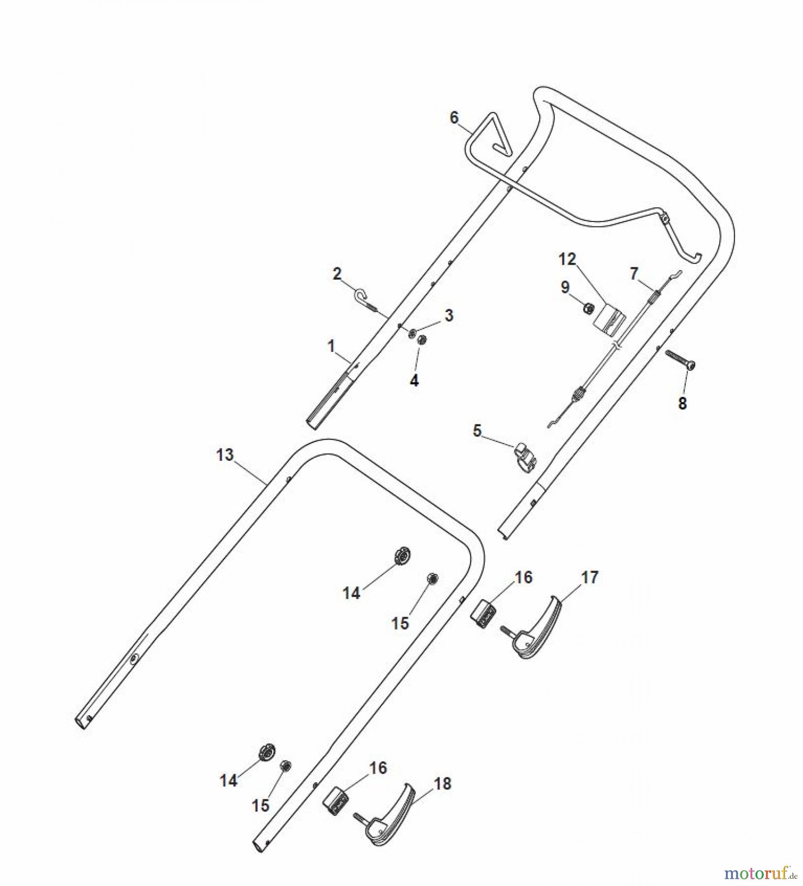 Global Garden Products GGP Rasenmäher Baujahr 2017 Benzin Ohne Antrieb 2017 MP1 504 Handle, Upper Part