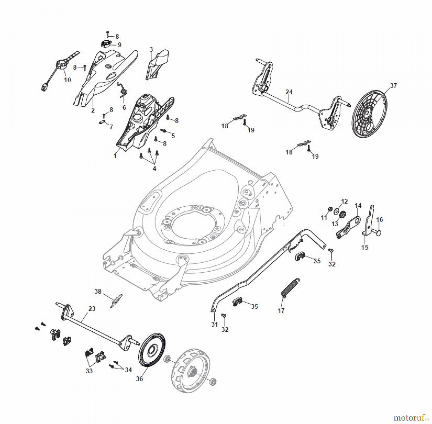 Global Garden Products GGP Rasenmäher Baujahr 2017 Benzin Ohne Antrieb 2017 MP1 504 Q Deck And Height Adjusting