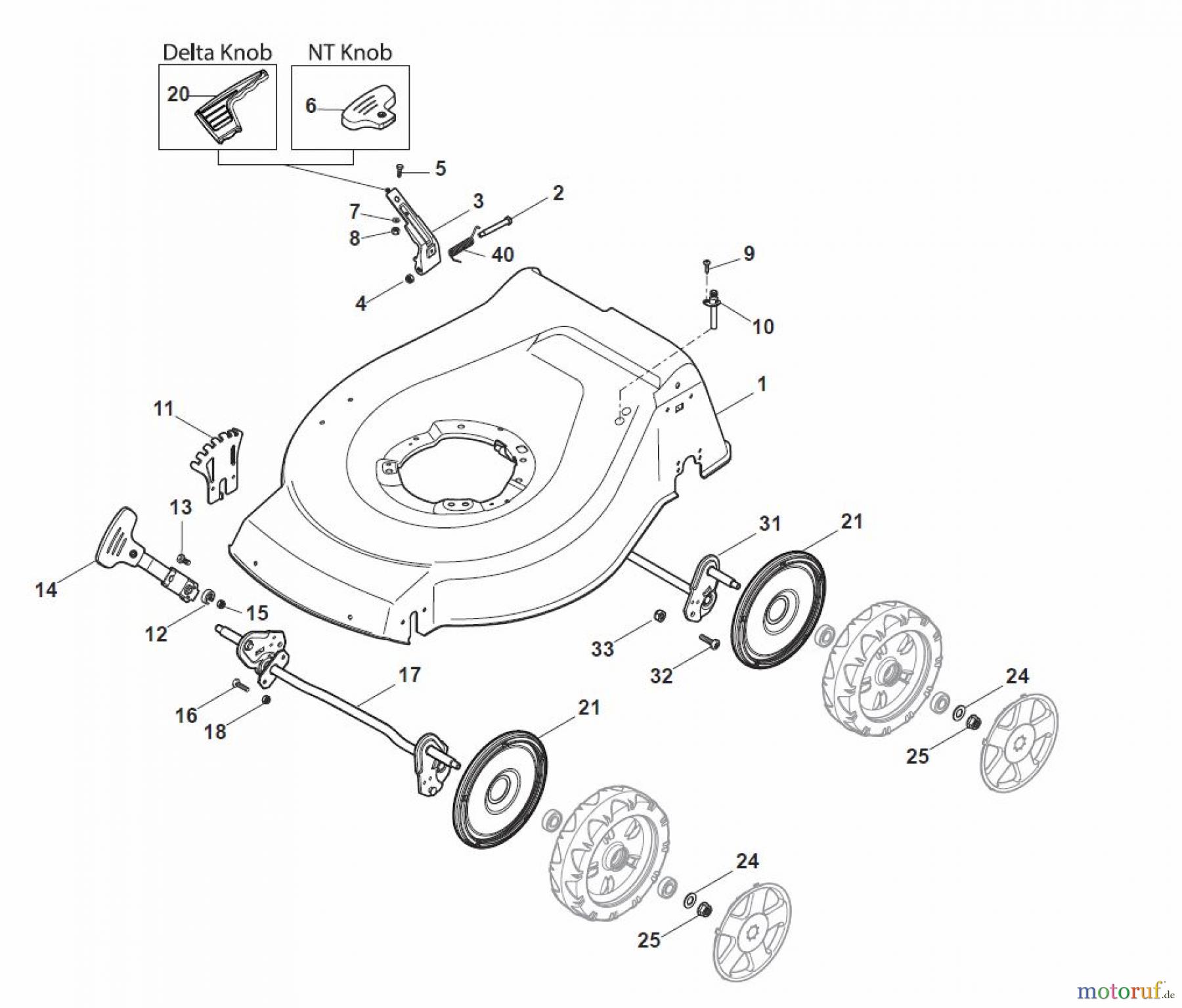 Global Garden Products GGP Rasenmäher Baujahr 2017 Benzin Ohne Antrieb 2017 NT 484 - 484 Q Deck And Height Adjusting