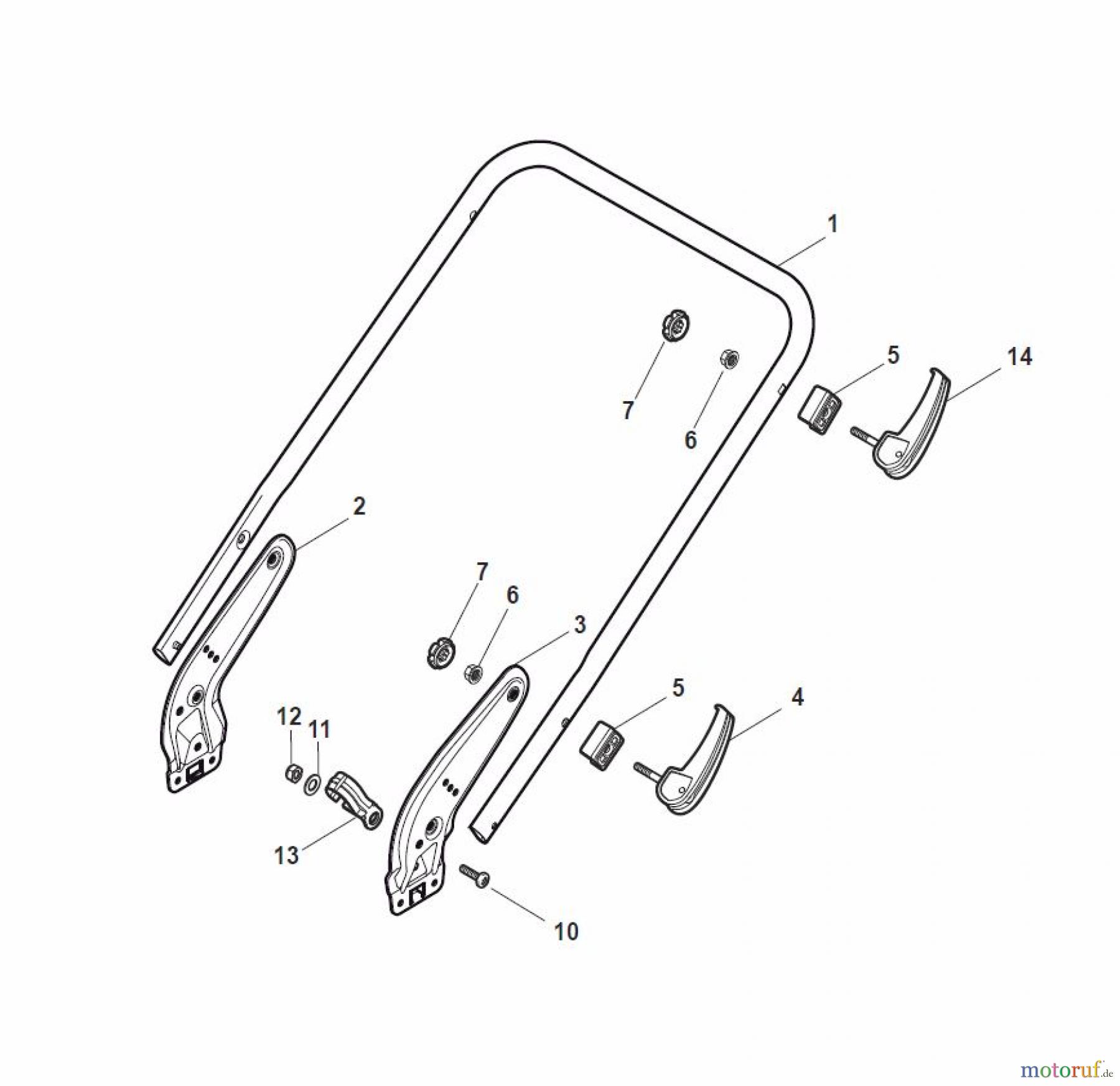 Global Garden Products GGP Rasenmäher Baujahr 2017 Benzin Ohne Antrieb 2017 NT 484 - 484 Q Handle, Lower Part - LUX