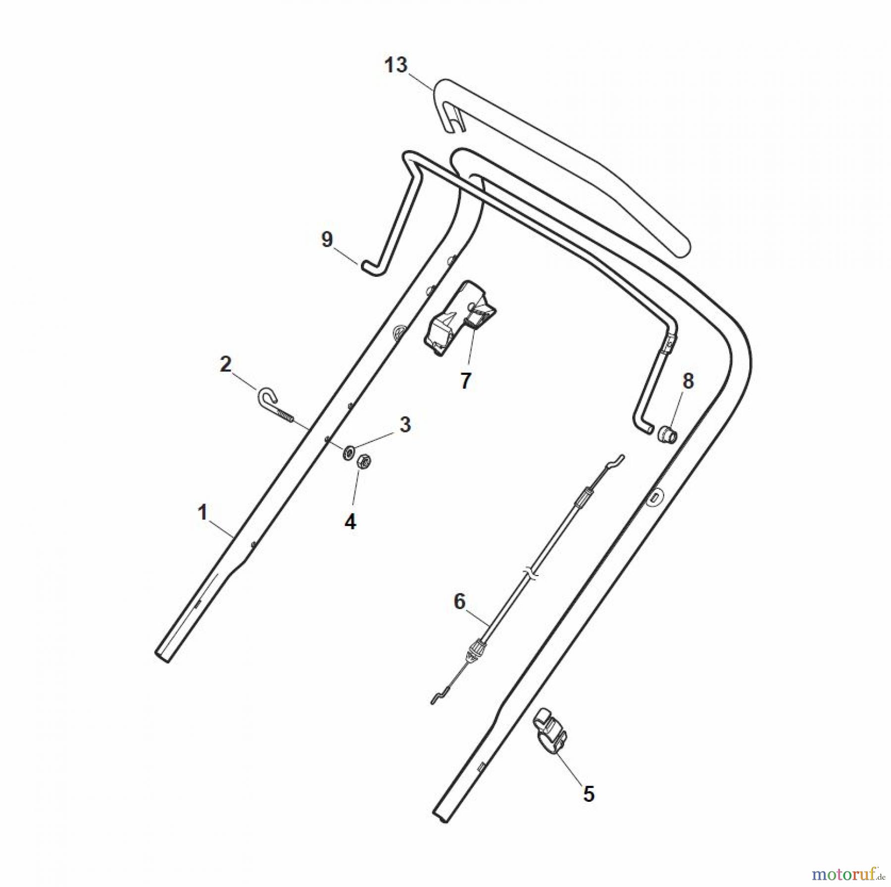  Global Garden Products GGP Rasenmäher Baujahr 2017 Benzin Ohne Antrieb 2017 NT 484 - 484 Q Handle, Upper Part - LUX