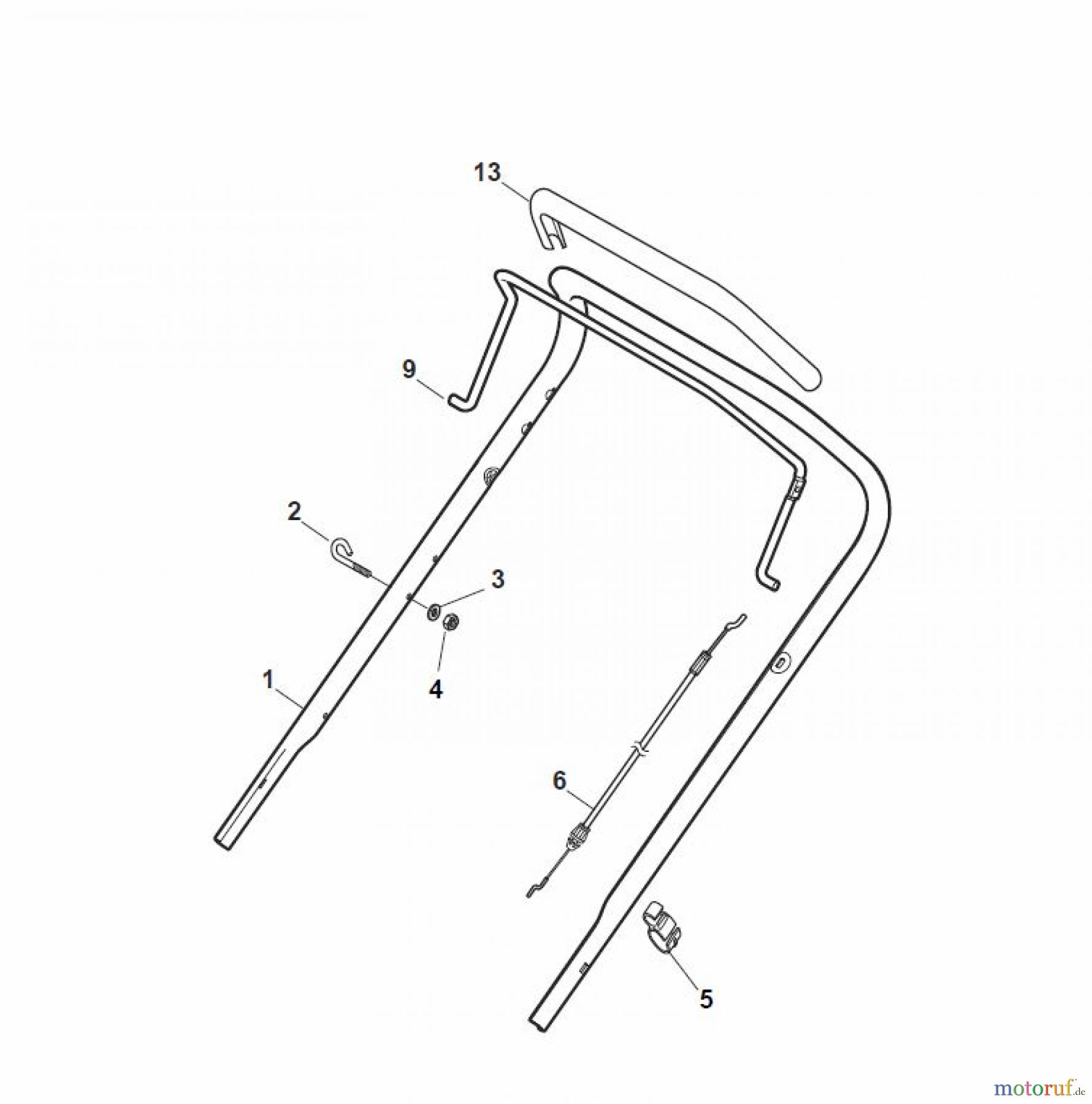 Global Garden Products GGP Rasenmäher Baujahr 2017 Benzin Ohne Antrieb 2017 NT 484 - 484 Q Handle, Upper Part - ECO