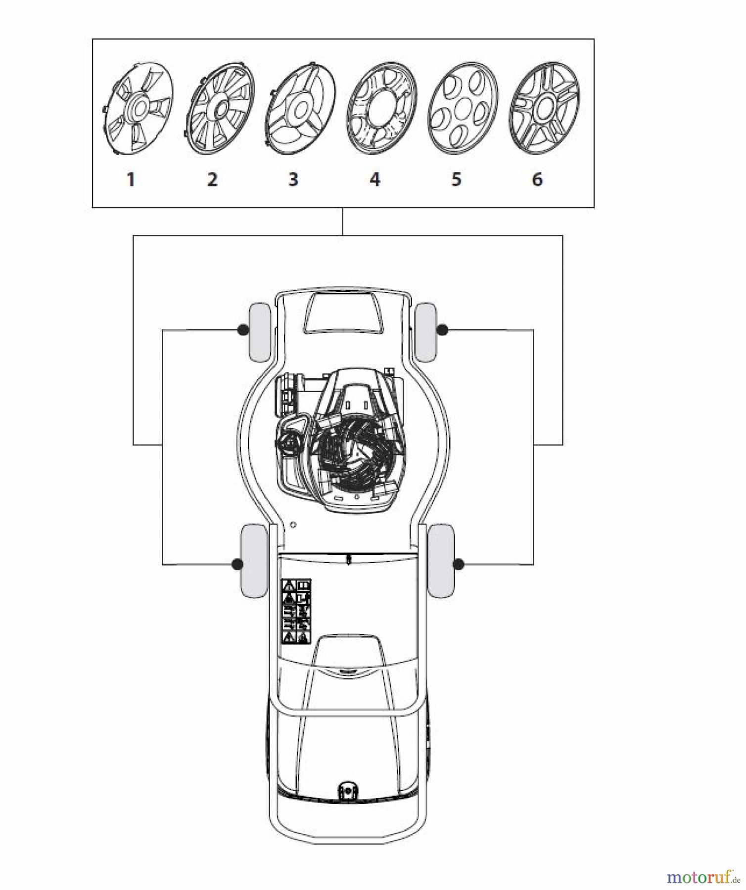 Global Garden Products GGP Rasenmäher Baujahr 2017 Benzin Ohne Antrieb 2017 NT 484 - 484 Q Hub Caps