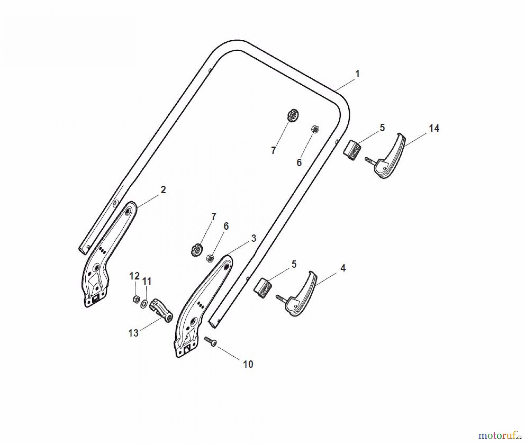  Global Garden Products GGP Rasenmäher Baujahr 2017 Benzin Ohne Antrieb 2017 NT 484 W - 484 WQ Handle, Lower Part - LUX