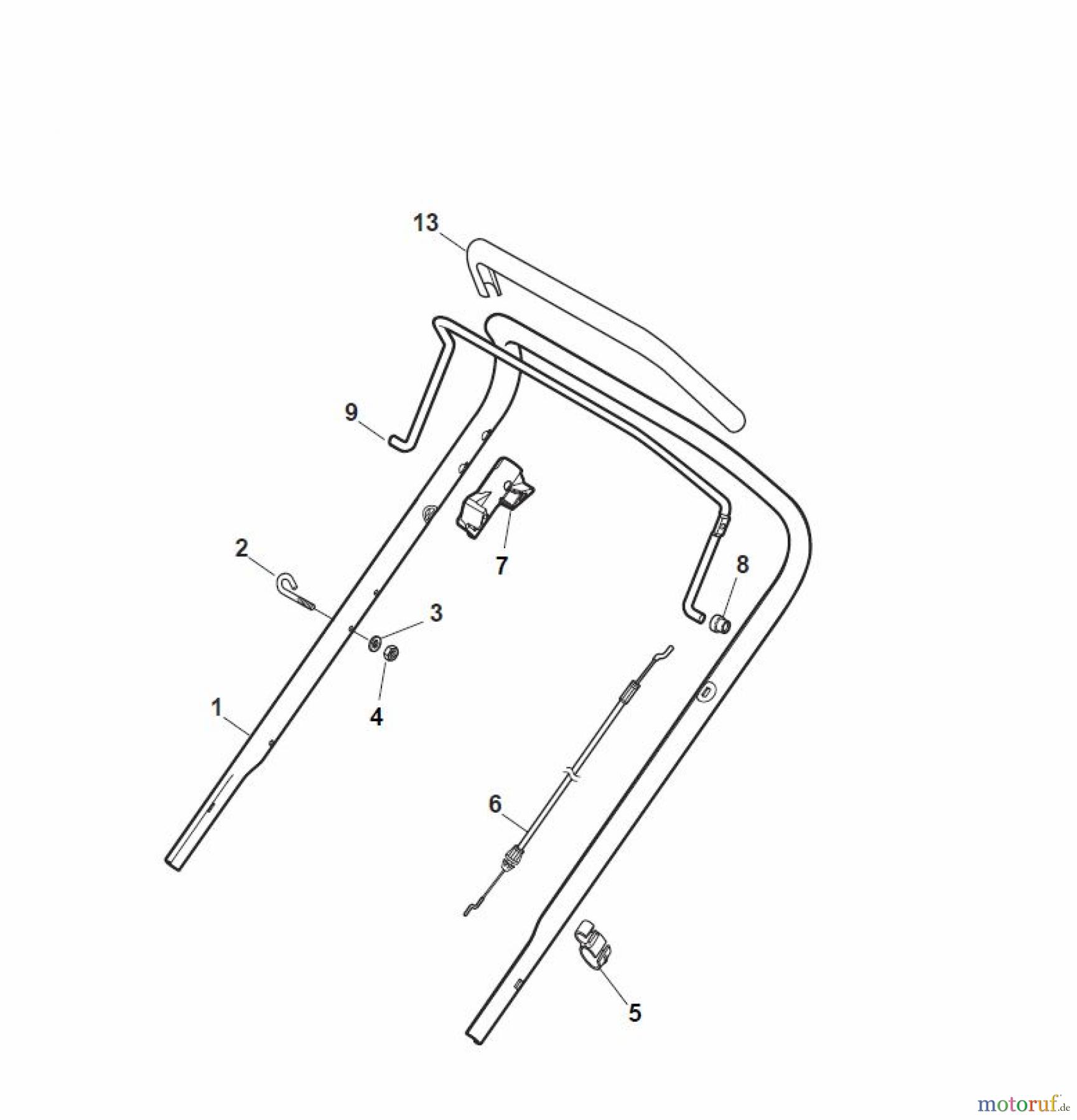  Global Garden Products GGP Rasenmäher Baujahr 2017 Benzin Ohne Antrieb 2017 NT 484 W - 484 WQ Handle, Upper Part - LUX