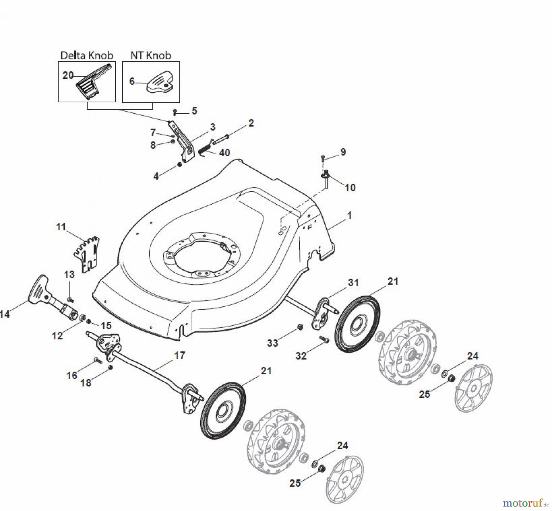 Global Garden Products GGP Rasenmäher Baujahr 2017 Benzin Ohne Antrieb 2017 NT 534 - 534 Q Deck And Height Adjusting
