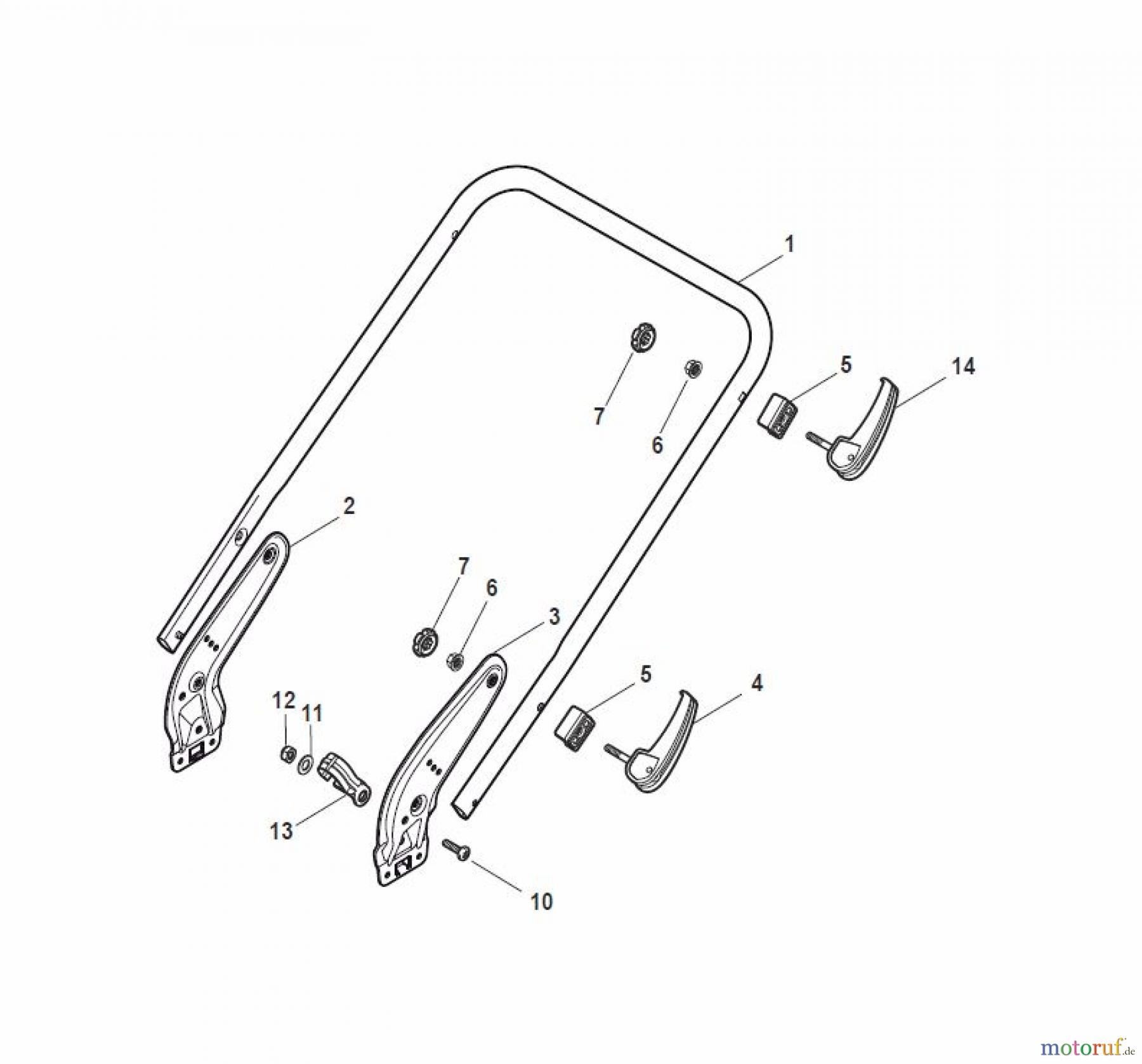  Global Garden Products GGP Rasenmäher Baujahr 2017 Benzin Ohne Antrieb 2017 NT 534 - 534 Q Handle, Lower Part - LUX