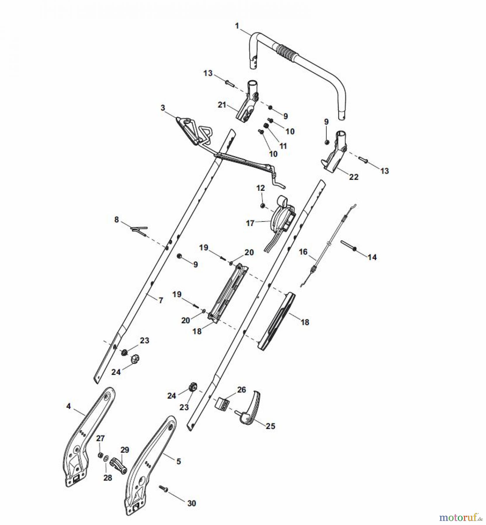 Global Garden Products GGP Rasenmäher Baujahr 2017 Benzin Ohne Antrieb 2017 NT 534 - 534 Q Handle, Upper Part