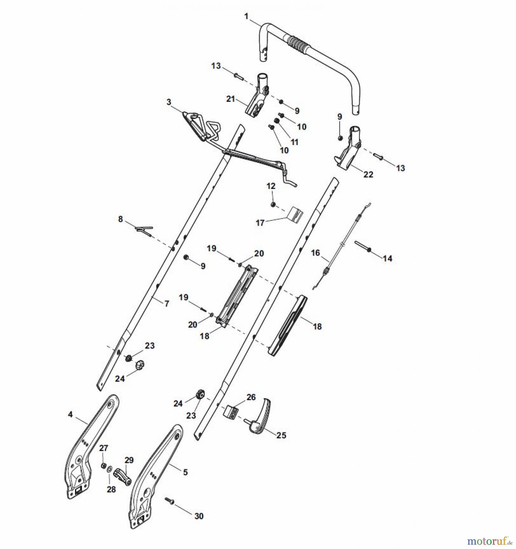 Global Garden Products GGP Rasenmäher Baujahr 2017 Benzin Ohne Antrieb 2017 NT 534 - 534 Q Handle, Upper Part