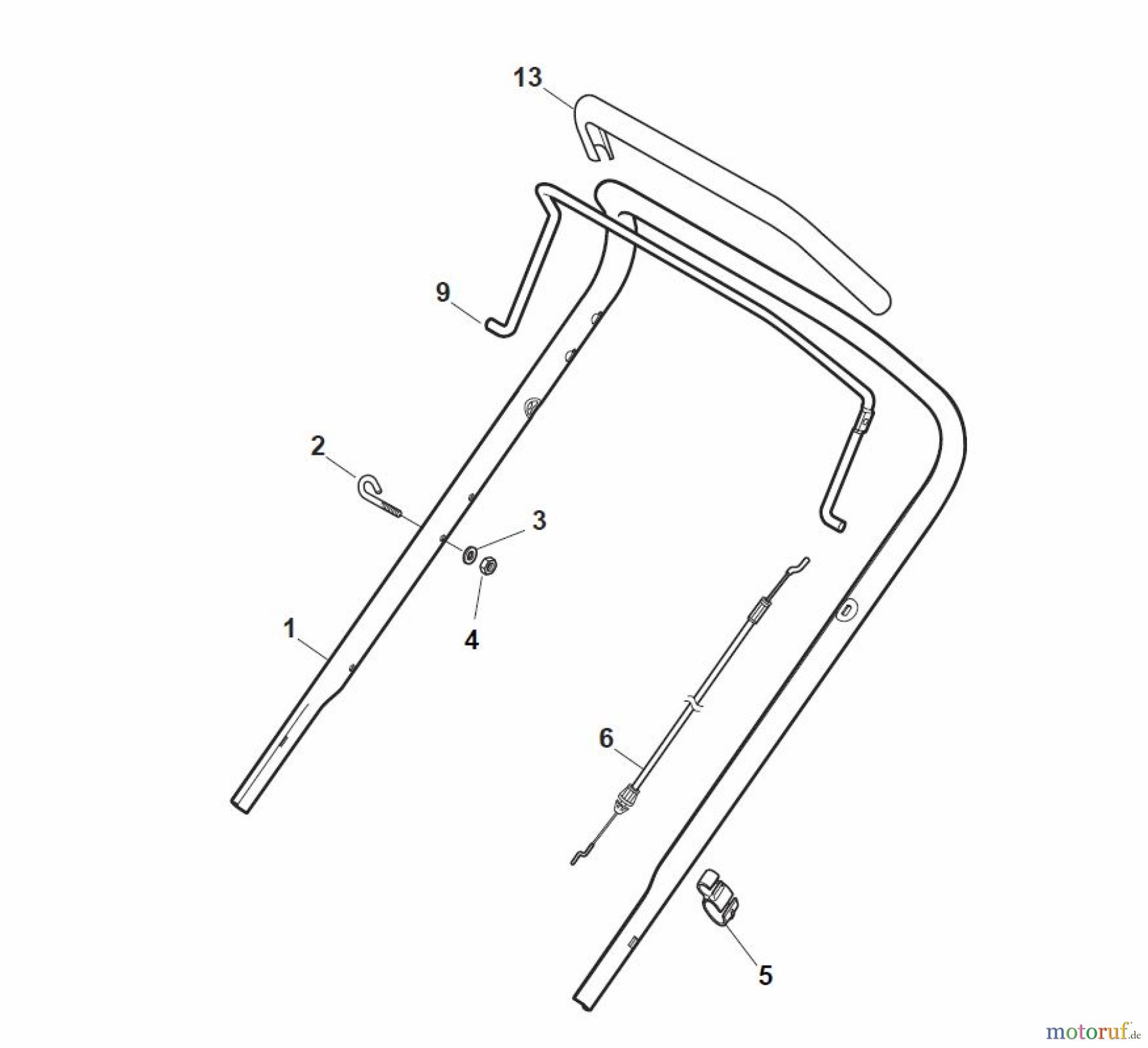 Global Garden Products GGP Rasenmäher Baujahr 2017 Benzin Ohne Antrieb 2017 NT 534 - 534 Q Handle, Upper Part - ECO