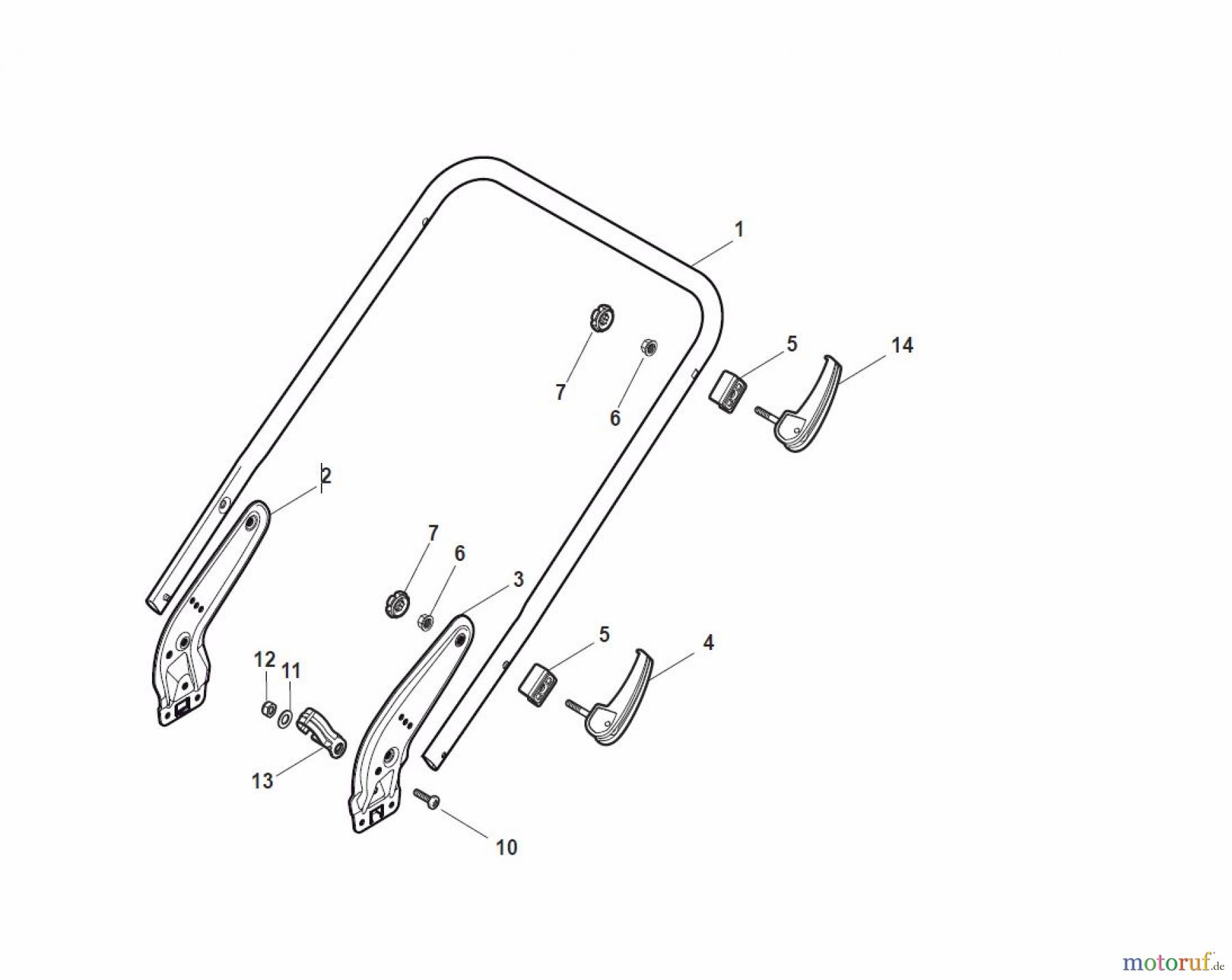 Global Garden Products GGP Rasenmäher Baujahr 2017 Benzin Ohne Antrieb 2017 NT 534 W - 534 WQ Handle, Lower Part - LUX