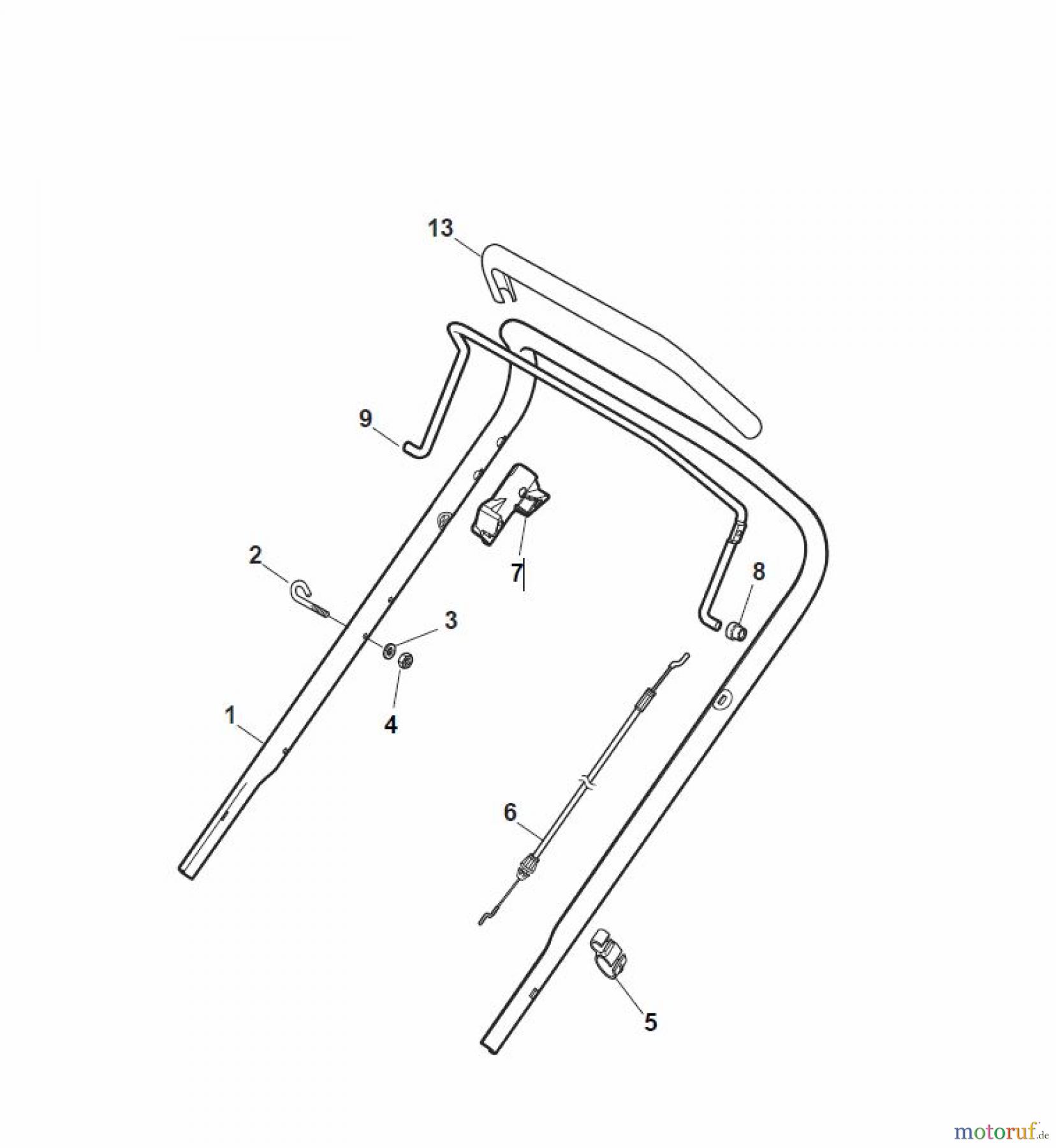 Global Garden Products GGP Rasenmäher Baujahr 2017 Benzin Ohne Antrieb 2017 NT 534 W - 534 WQ Handle, Upper Part - LUX