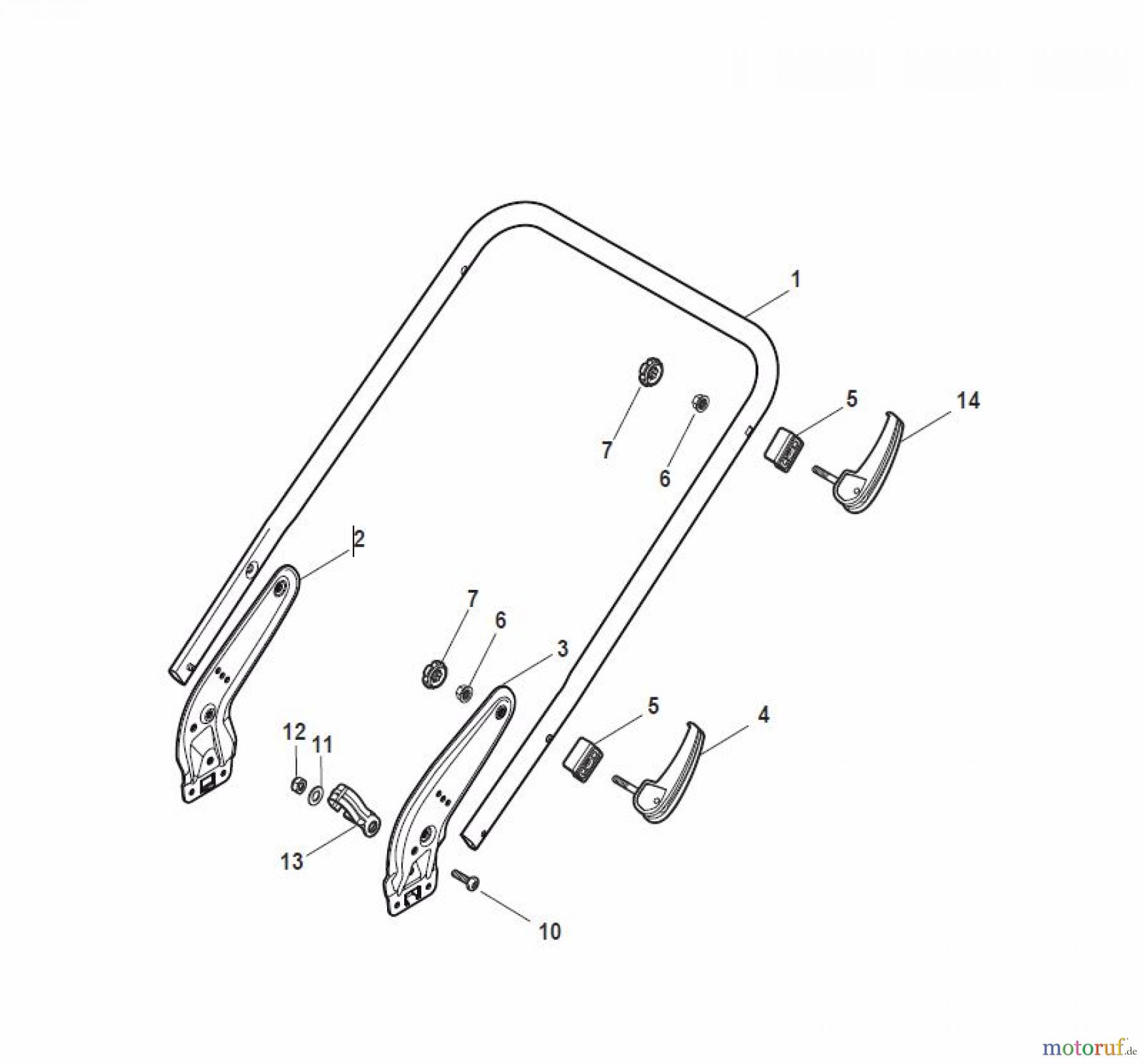  Global Garden Products GGP Rasenmäher Baujahr 2017 Benzin Ohne Antrieb 2017 NTL 484 W - 484 WQ Handle, Lower Part - LUX