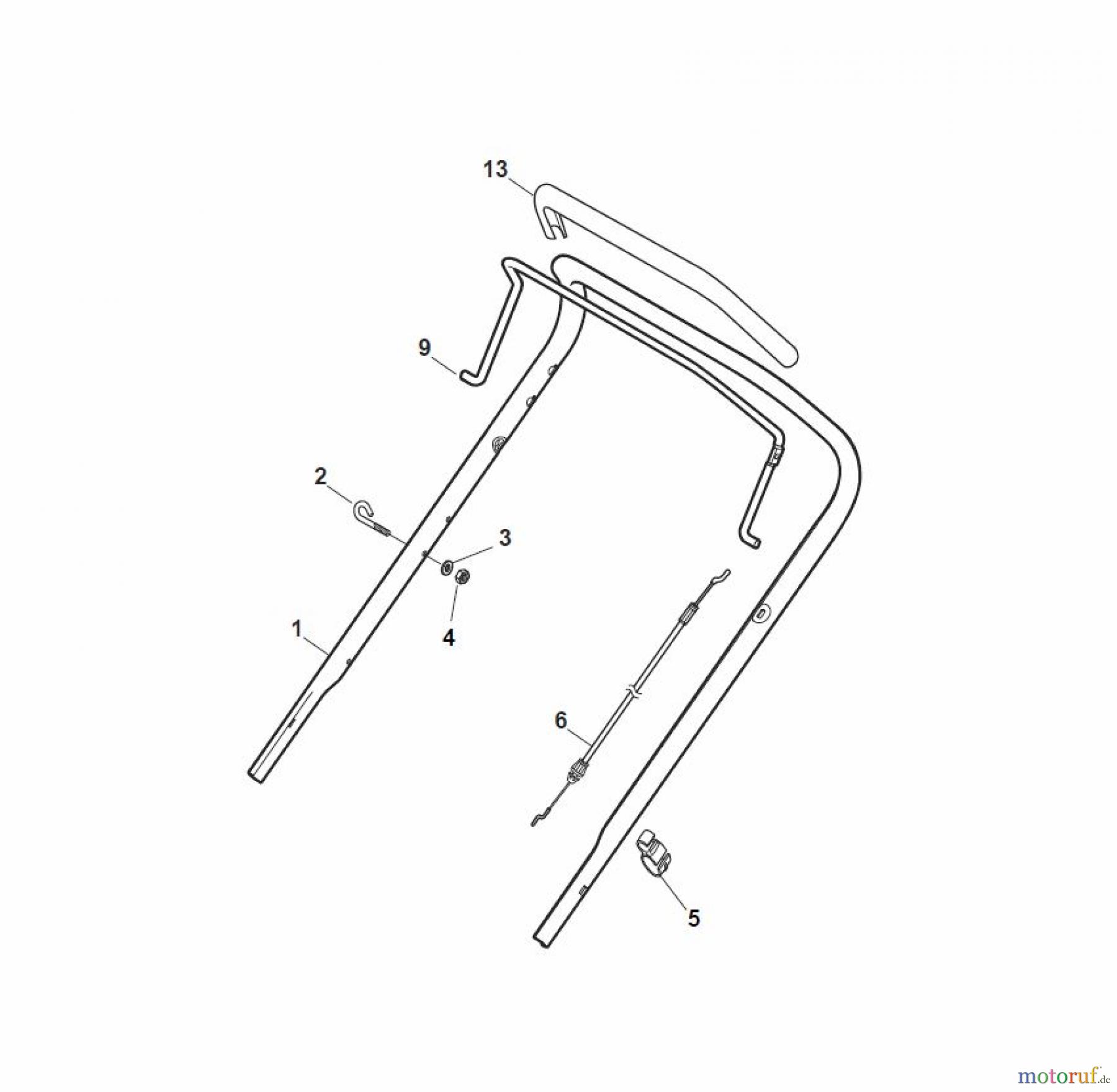 Global Garden Products GGP Rasenmäher Baujahr 2017 Benzin Ohne Antrieb 2017 NTL 484 W - 484 WQ Handle, Upper Part - ECO