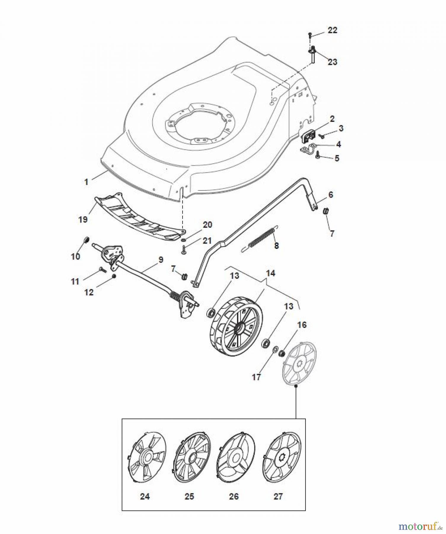 Global Garden Products GGP Rasenmäher Baujahr 2017 Benzin Ohne Antrieb 2017 NTL 484-R (Roller) Deck And Height Adjusting