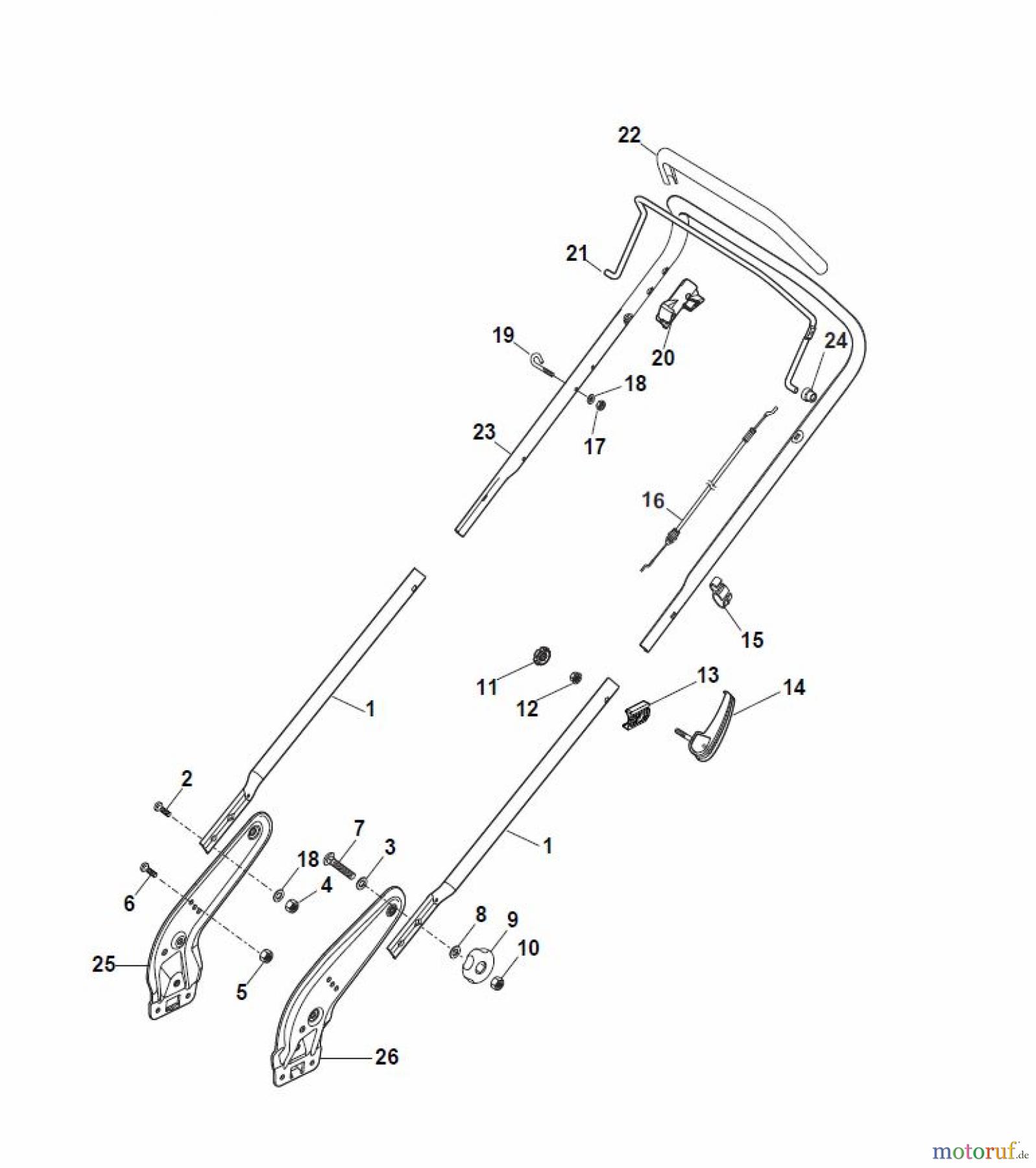 Global Garden Products GGP Rasenmäher Baujahr 2017 Benzin Ohne Antrieb 2017 NTL 484-R (Roller) Handle, Upper Part