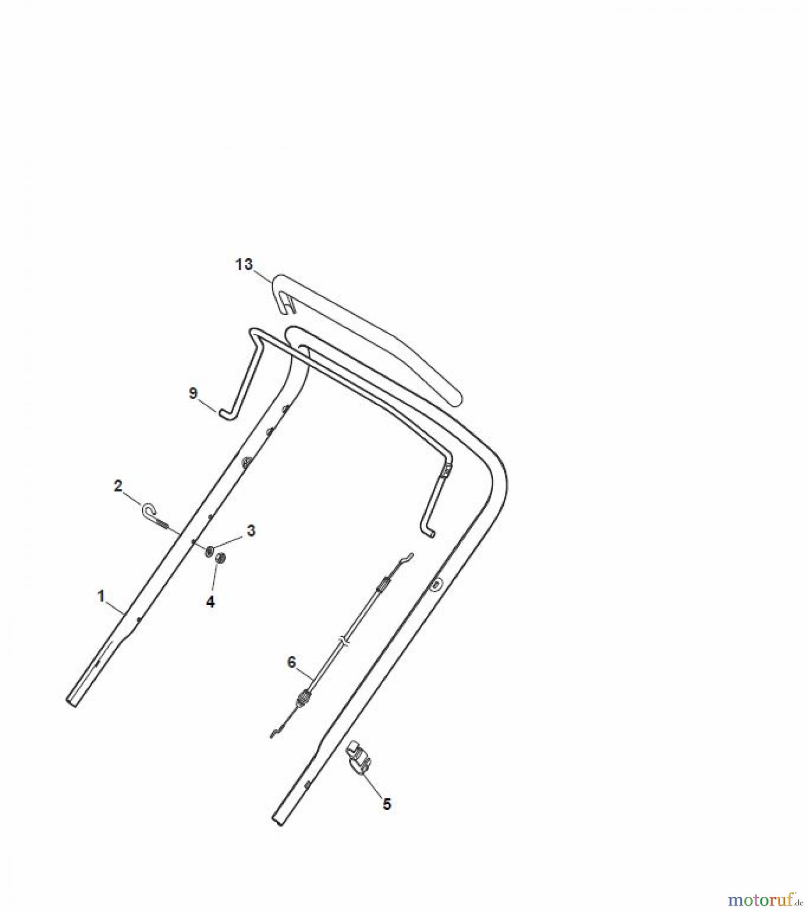Global Garden Products GGP Rasenmäher Baujahr 2017 Benzin Ohne Antrieb 2017 NTL 534 W - 534 WQ Handle, Upper Part - ECO
