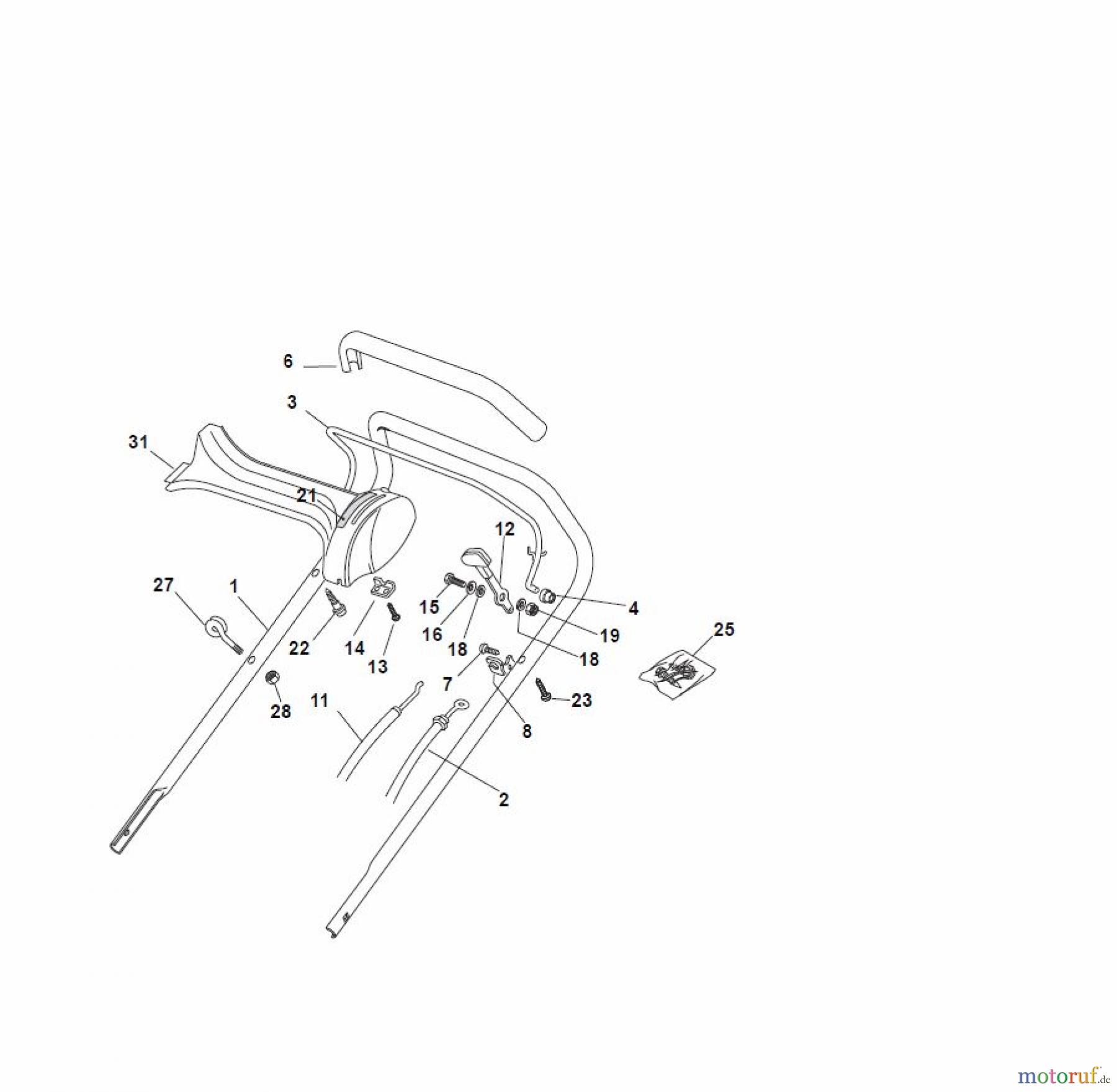 Global Garden Products GGP Rasenmäher Baujahr 2017 Benzin Ohne Antrieb 2017 T 484 Handle, Upper Part/Dash Board