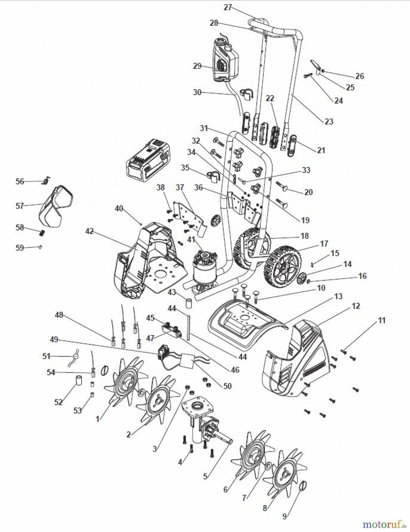  Global Garden Products GGP Einachser Home Use 2017 TI 2648 Li Battery Tiller