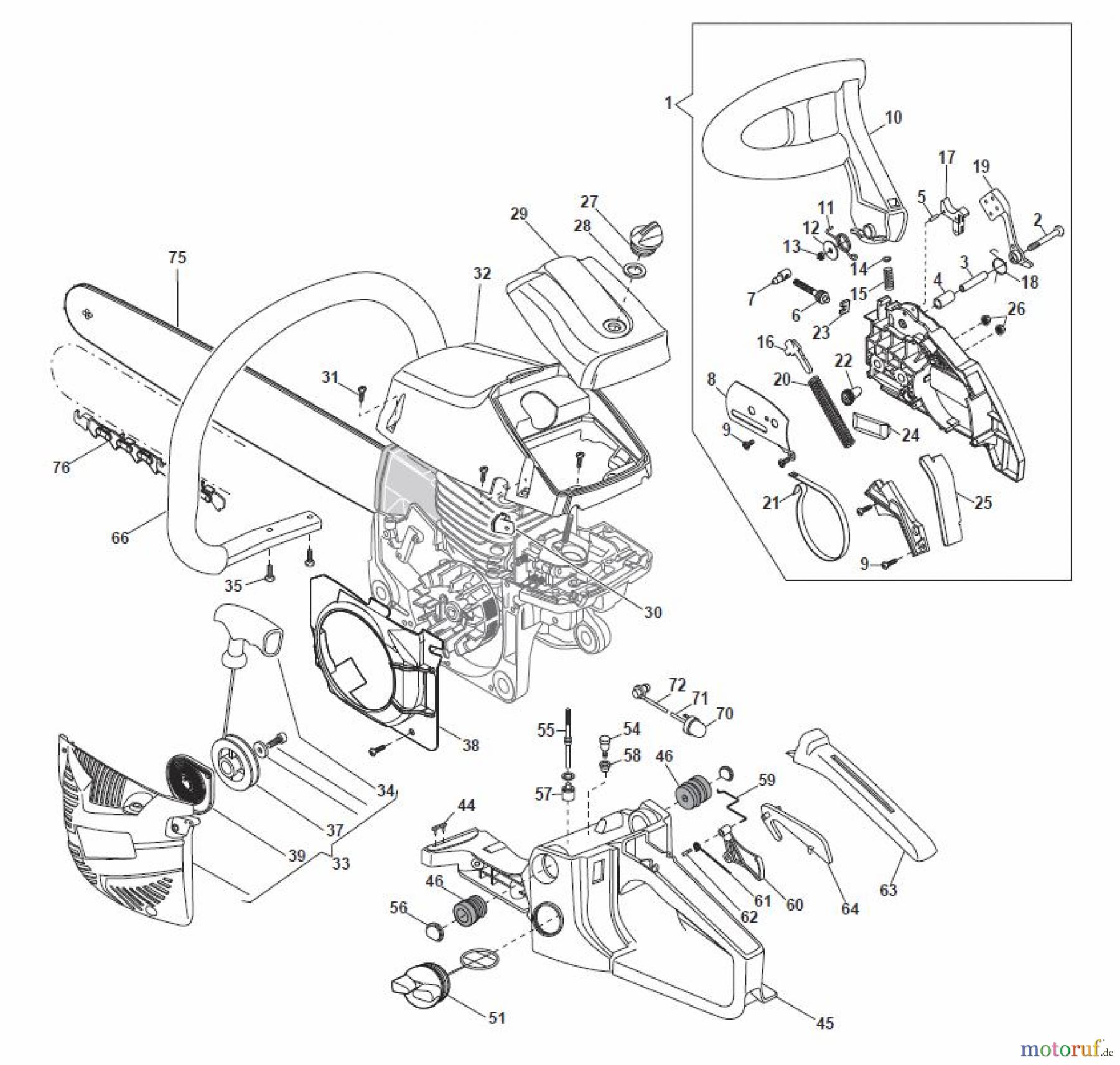 Global Garden Products GGP Kettensägen Benzin 2017 A 4500 Housing