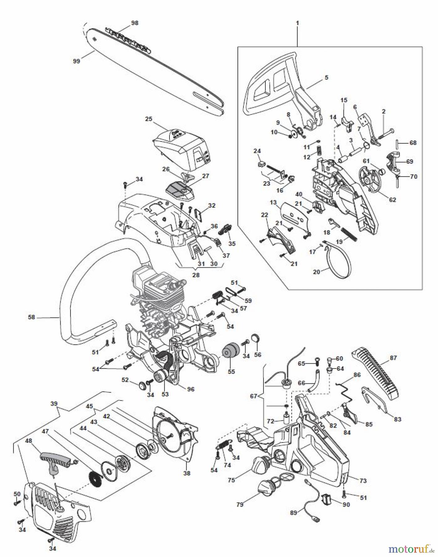 Global Garden Products GGP Kettensägen Benzin 2017 C 41 T Housing