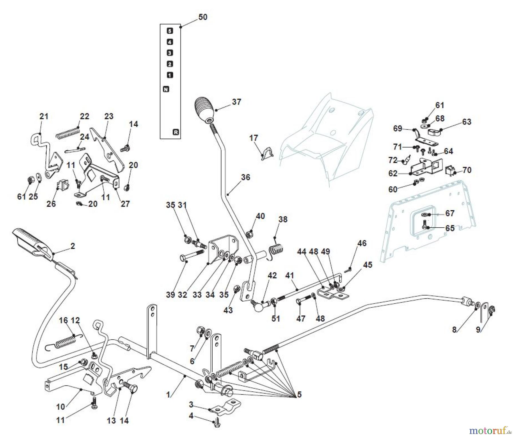 Global Garden Products GGP Aufsitzmäher Sammler Collecting 92cm 2017 NJTP 92 Brake And Gearbox Controls