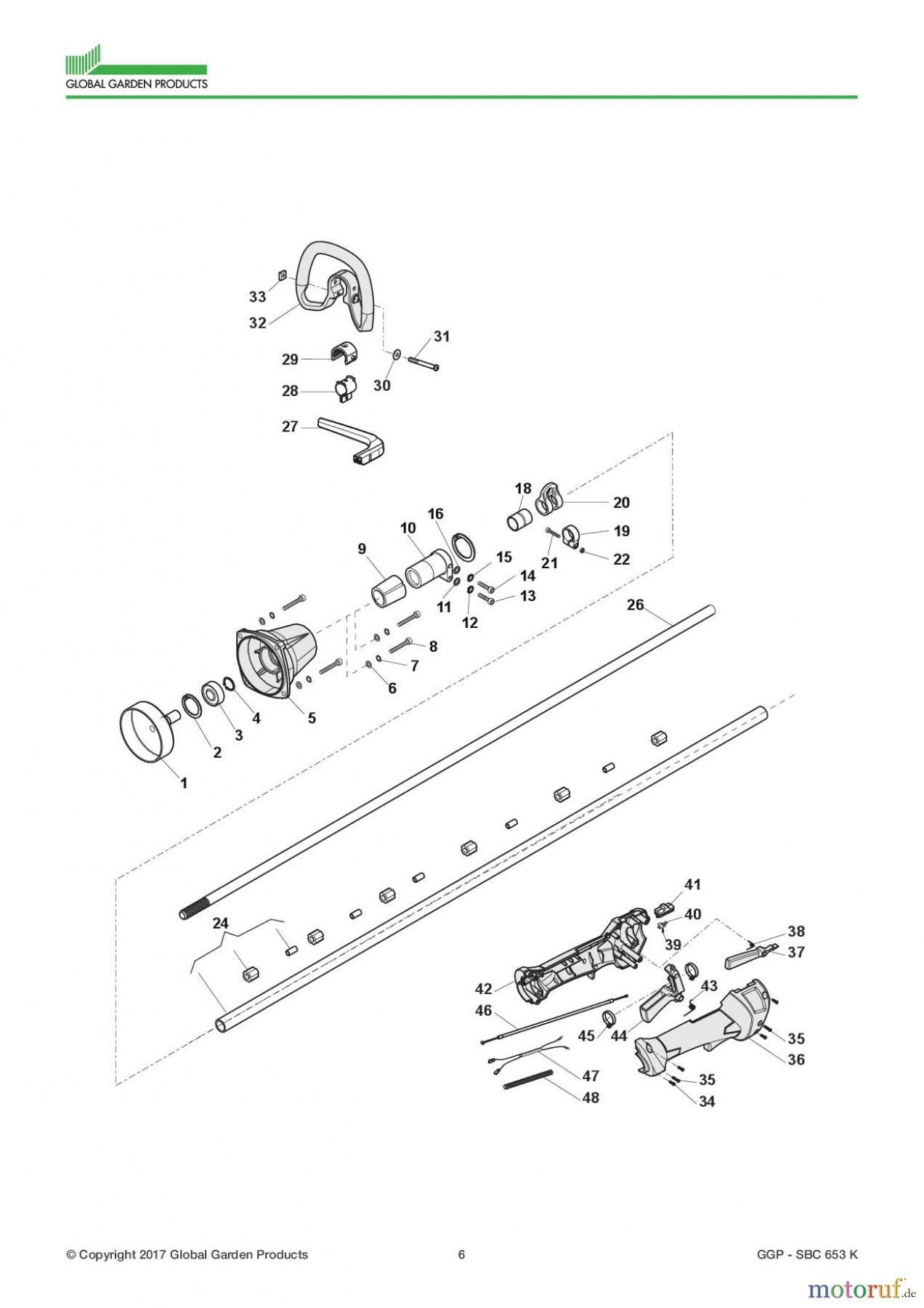  Global Garden Products GGP Motorsensen und Trimmer Benzin 2017 SBC 653 K Transmission