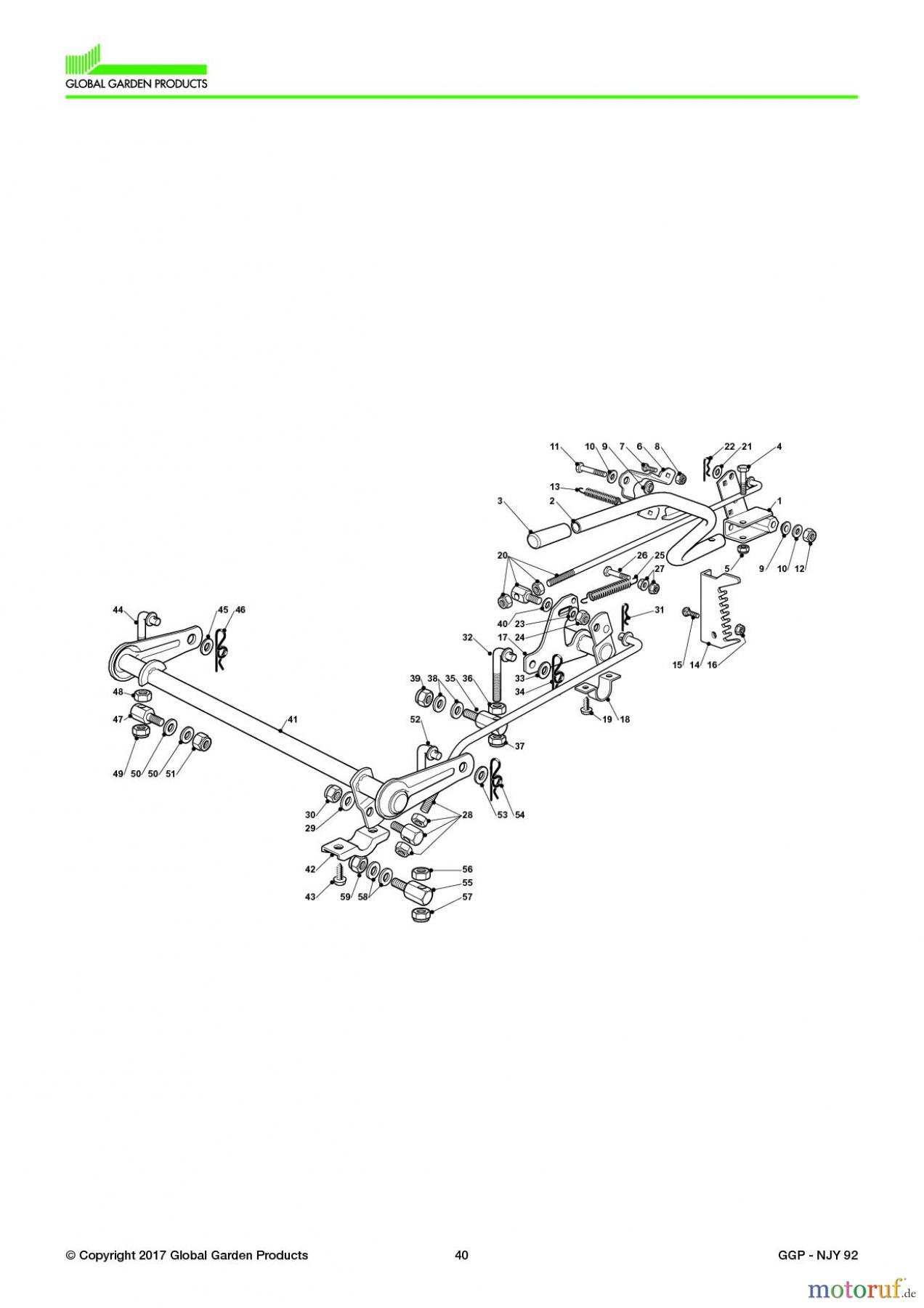 Global Garden Products GGP Aufsitzmäher Sammler Collecting 92cm 2017 NJY 92 Cutting Plate Lifting