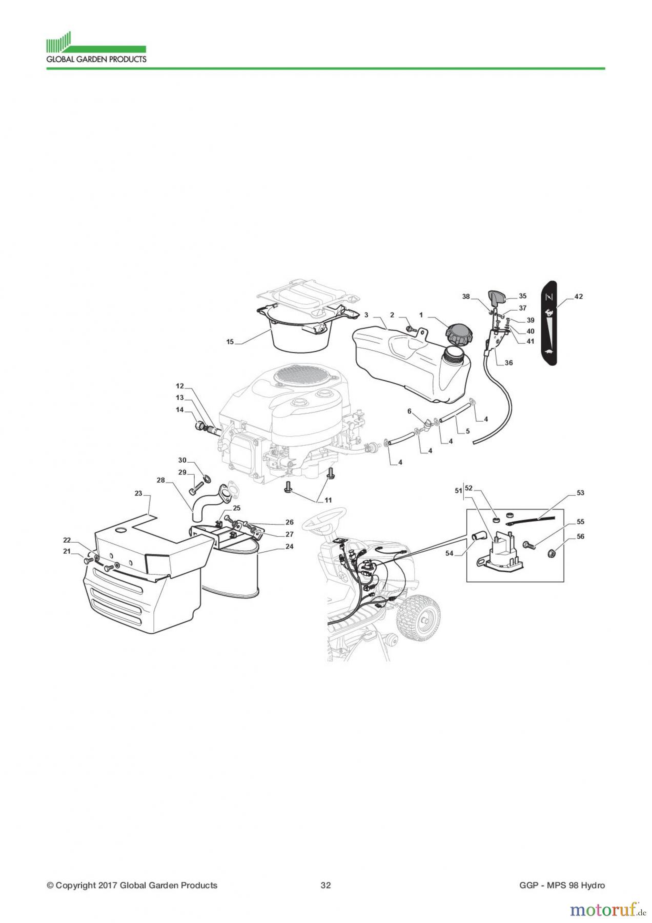 Global Garden Products GGP Aufsitzmäher Sammler Collecting 98cm 2017 MPS 98 Hydro Engine - GGP