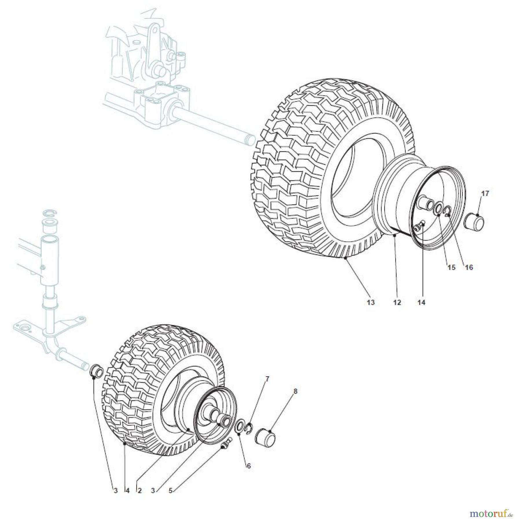 Global Garden Products GGP Aufsitzmäher Sammler Collecting 102-122cm 2017 NJA 102 HYDRO Wheels