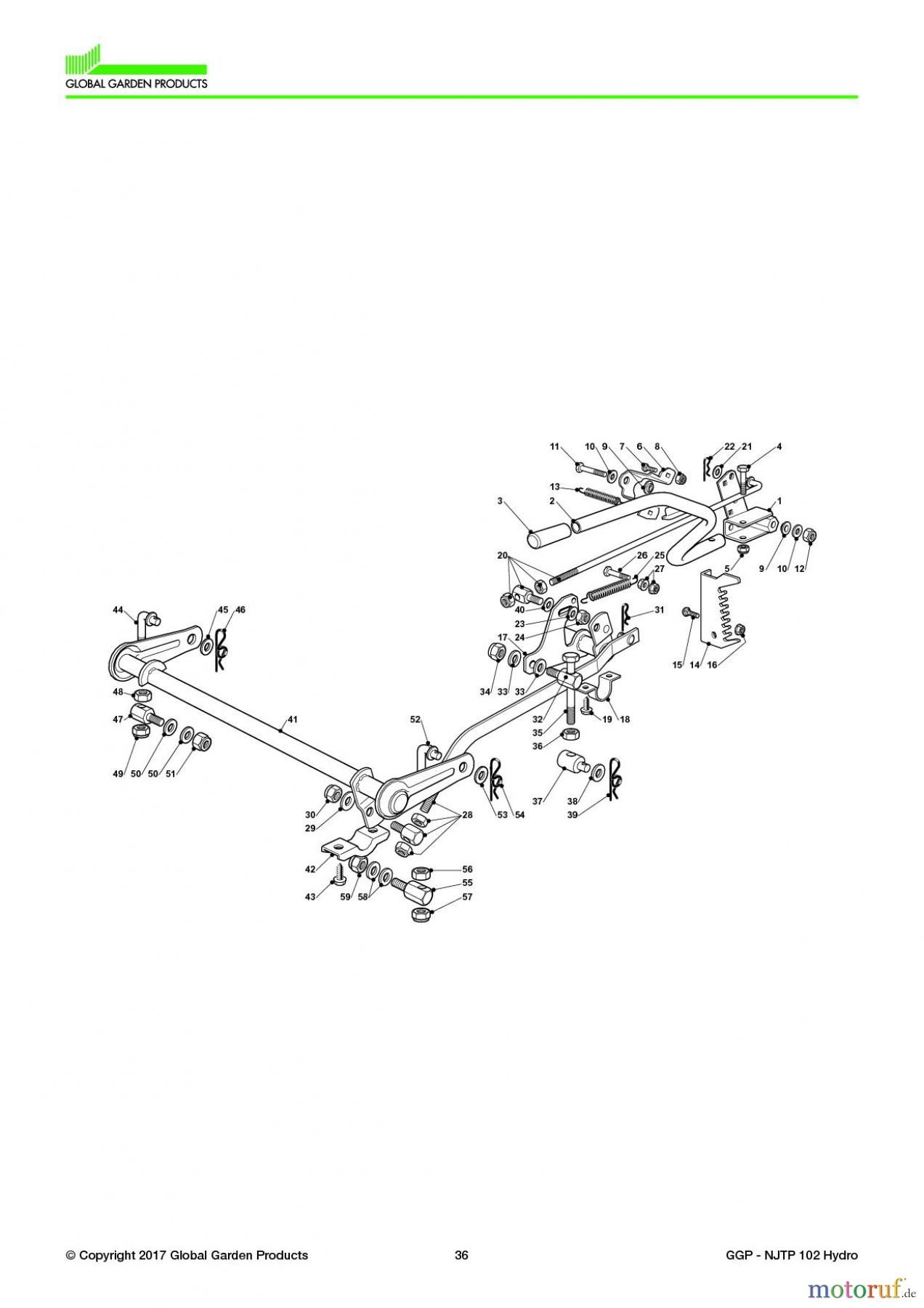 Global Garden Products GGP Aufsitzmäher Sammler Collecting 102-122cm 2017 NJTP 102 Hydro Cutting Plate Lifting
