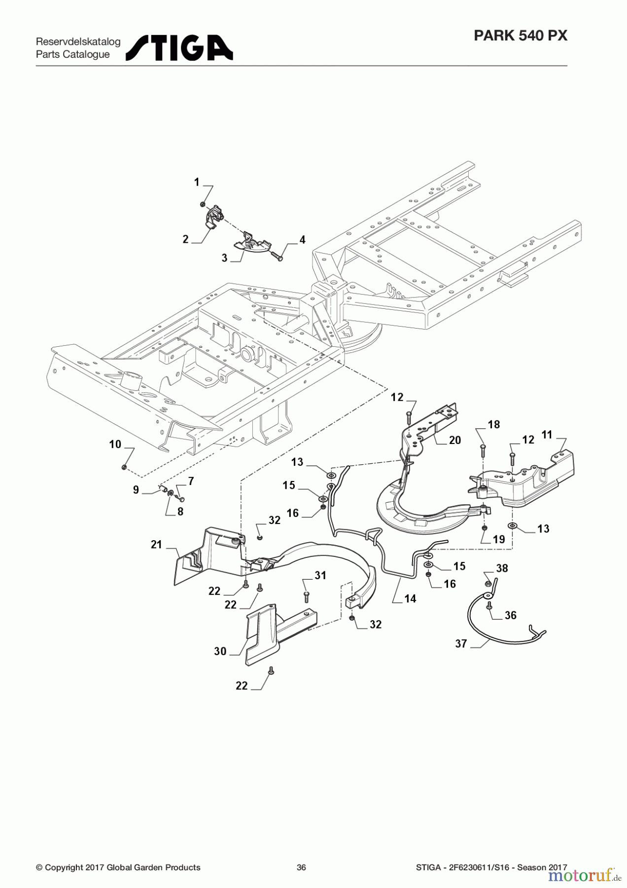 Stiga Frontmäher Baujahr 2017 Park Consumer High 2017 Park 540 PX 2F6230611/S16 - Season 2017 Protection, Belt