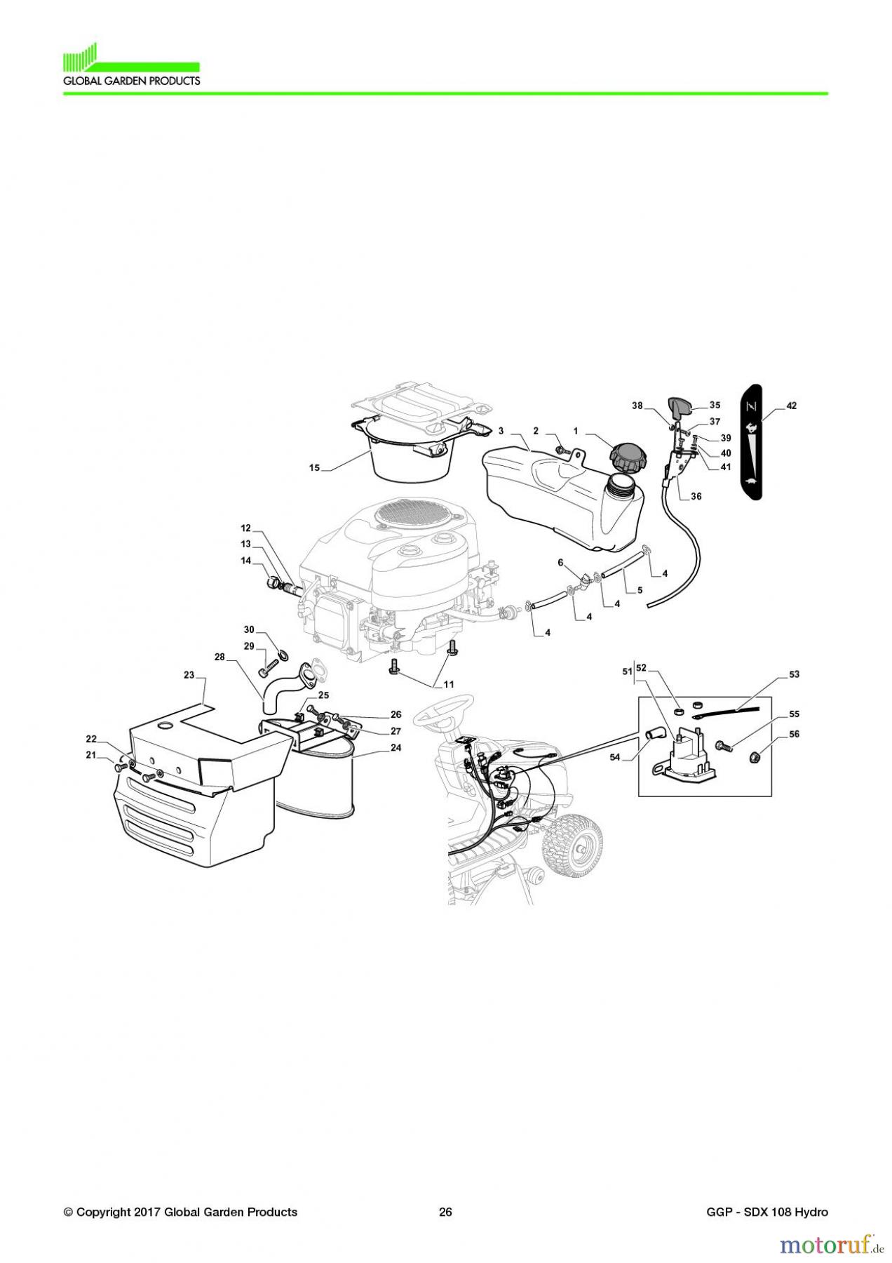  Global Garden Products GGP Aufsitzmäher Seitenauswurf 98-108cm 2017 SDX 108 Hydro Engine - GGP