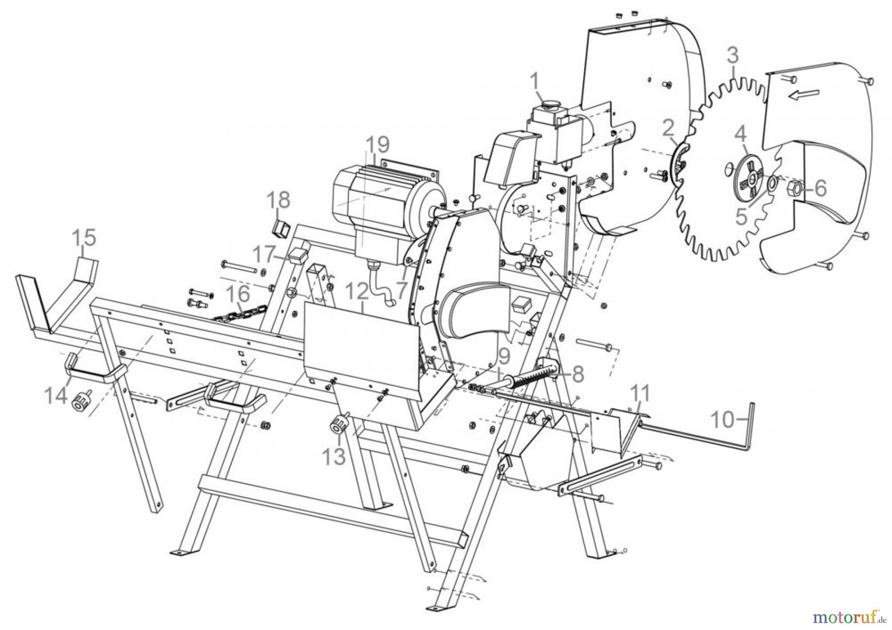 Güde Brennholzbearbeitung Brennholzsägen bis 500 mm Ø-Sägeblatt WIPPKREISSÄGE GWS 401 ECO - 01842 FSL01842-01