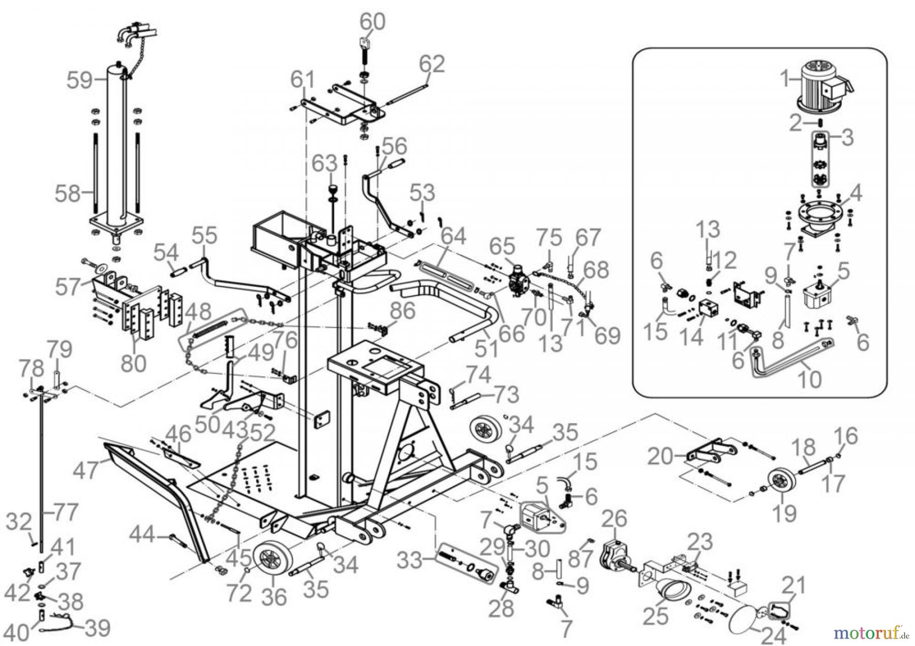 Güde Brennholzbearbeitung Holzspalter über 10 t Spaltdruck HOLZSPALTER GHS 1000/13TEZ - 02060 FSL02060-01